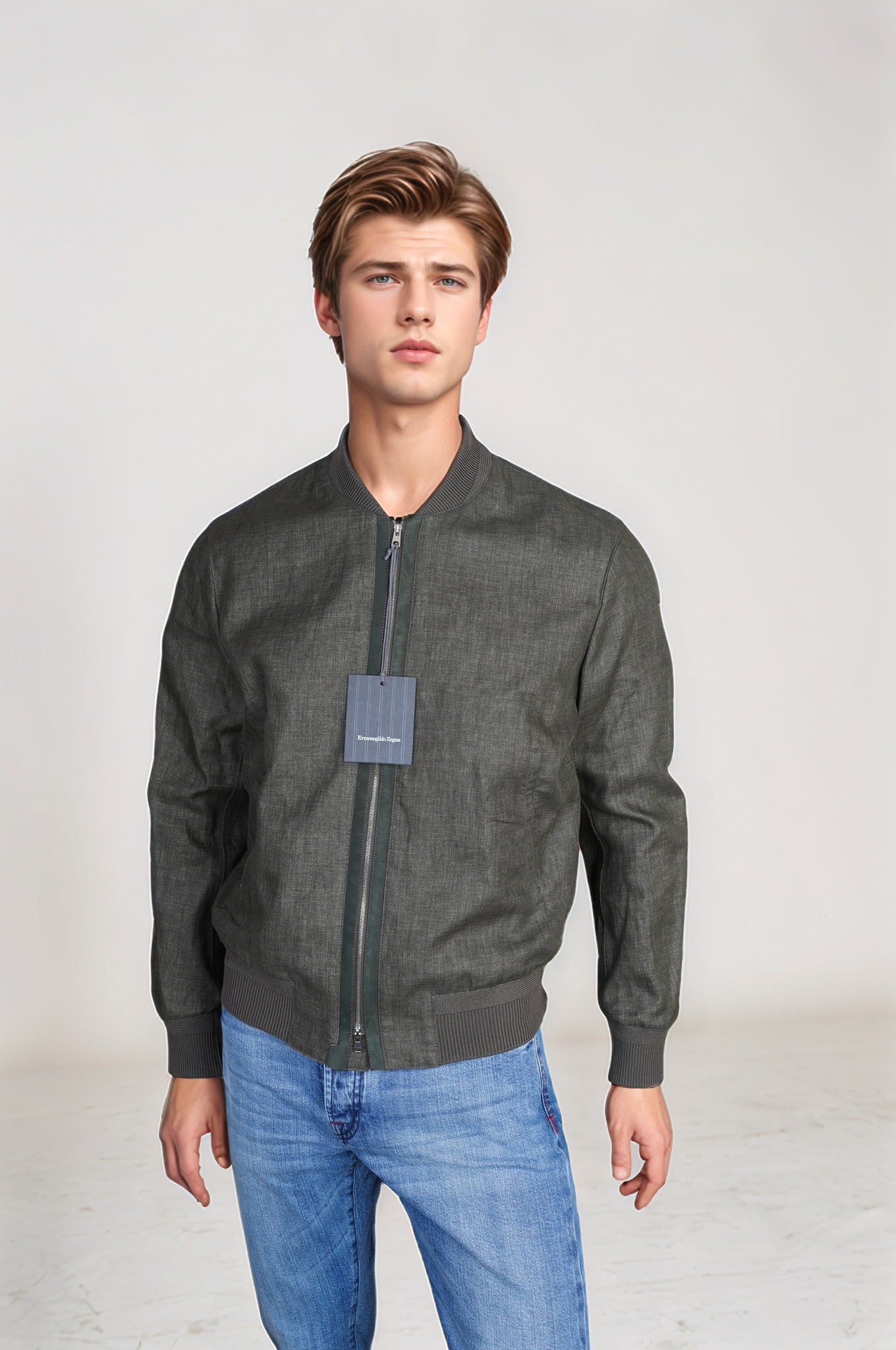 Zegna Jacke Bomberjacke Leinen Oasi Blouson Herren