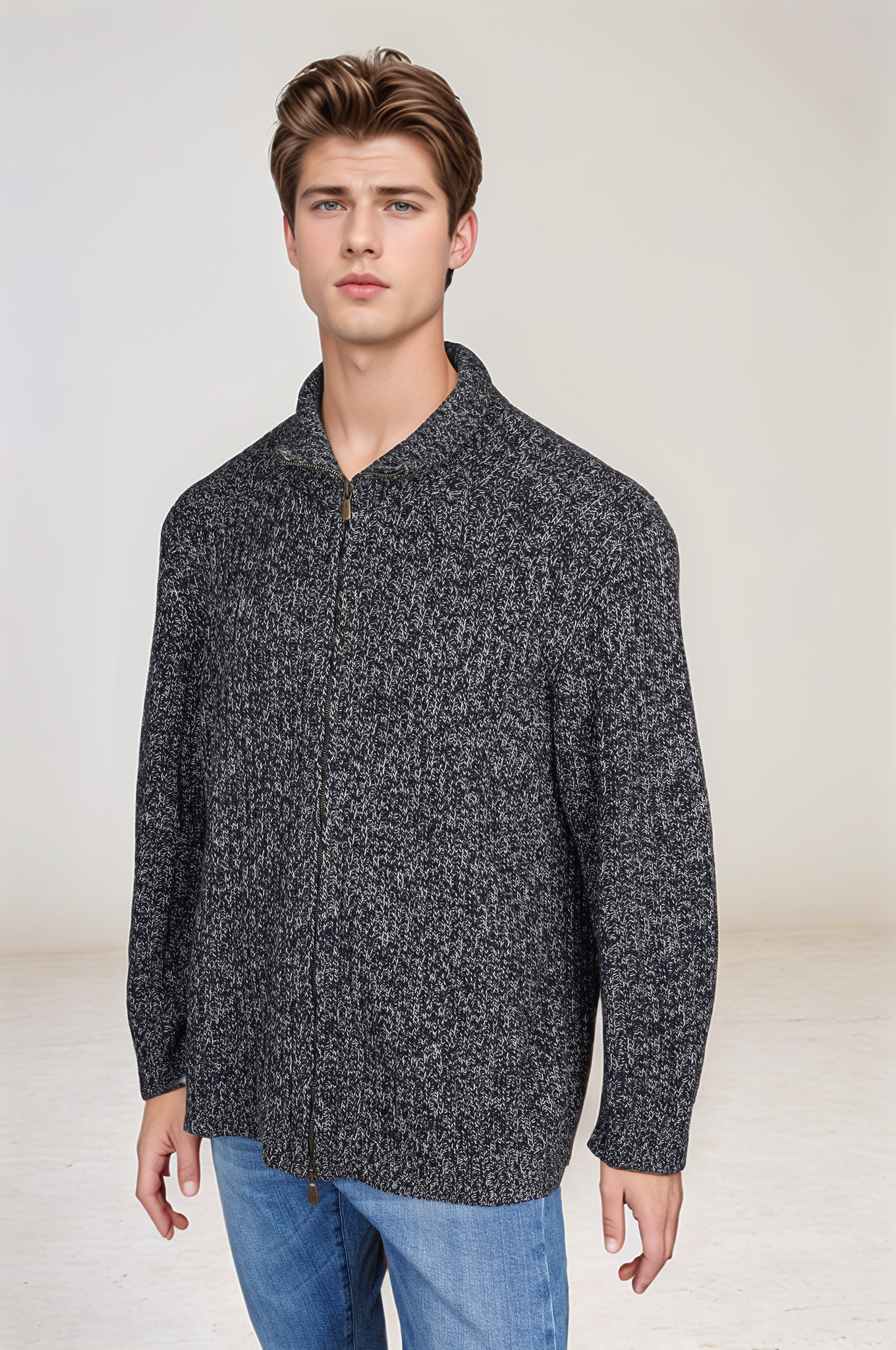 Loro Piana Pullover Kaschmir Strickjacke mit Reißverschluss