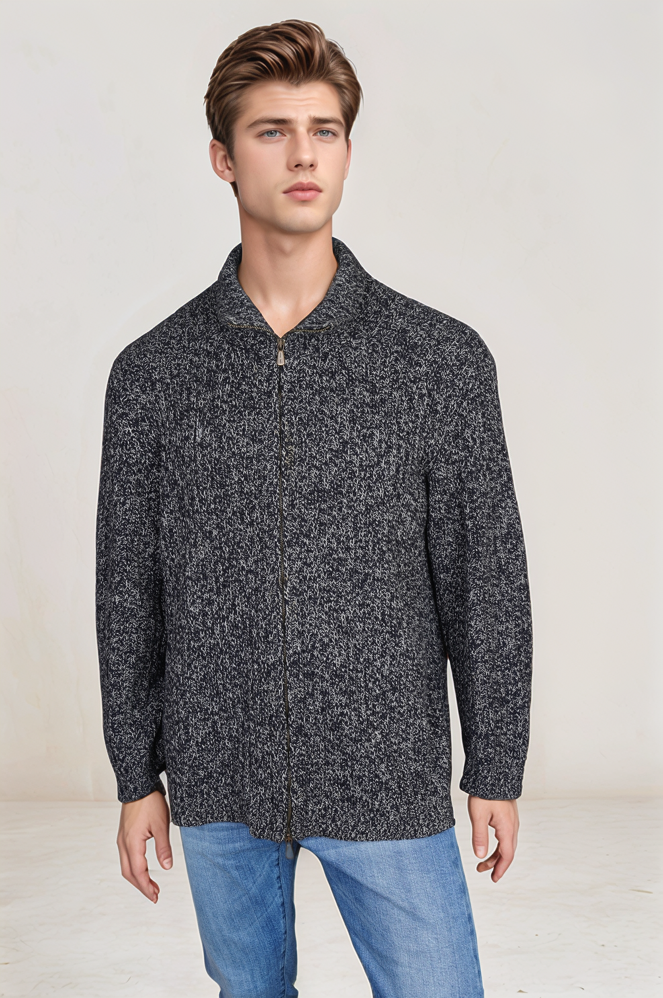 Loro Piana Pullover Kaschmir Strickjacke mit Reißverschluss