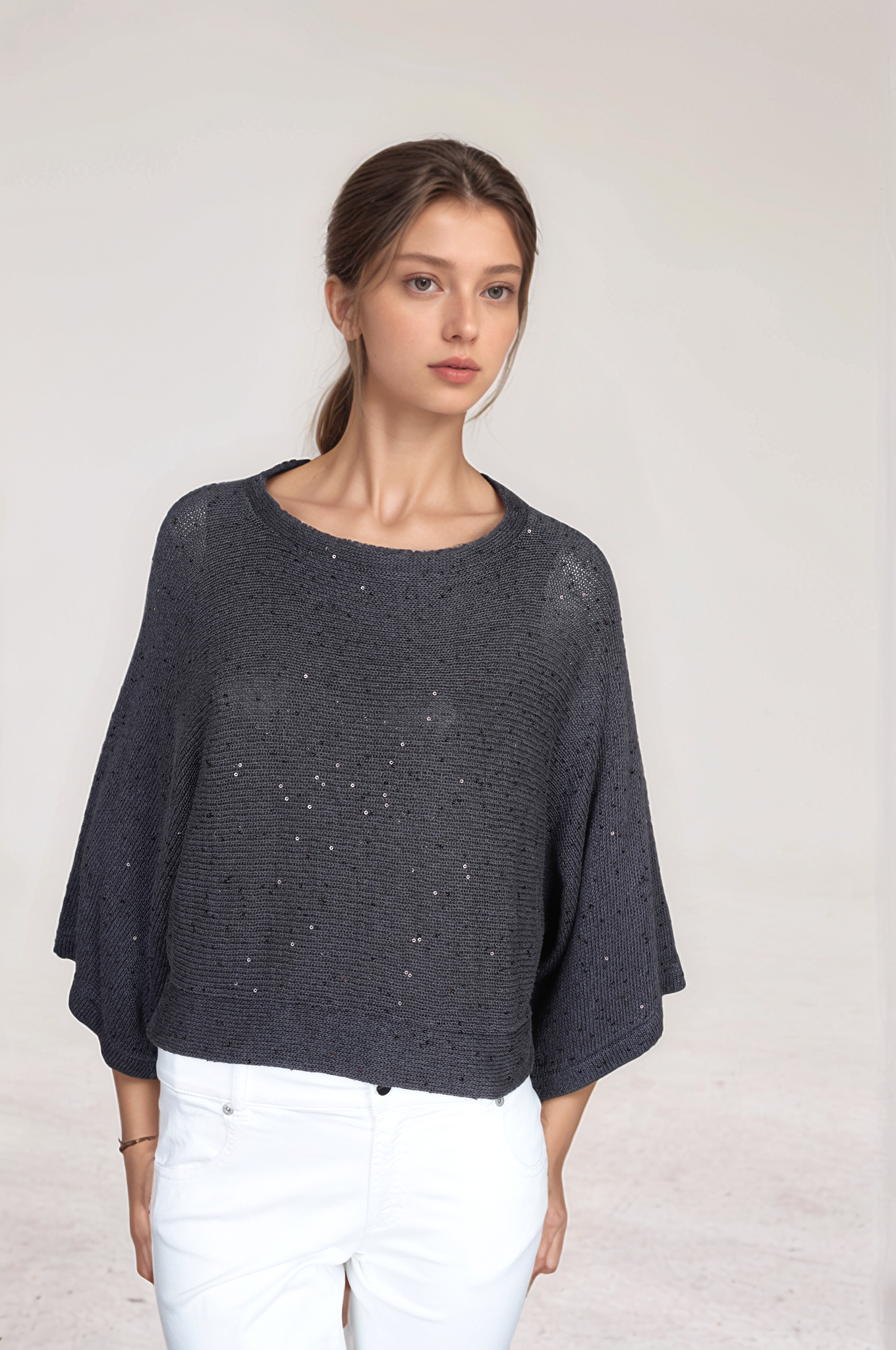 Brunello Cucinelli Pullover Strick Dazzling Leinen und Seide Damen kurzarm