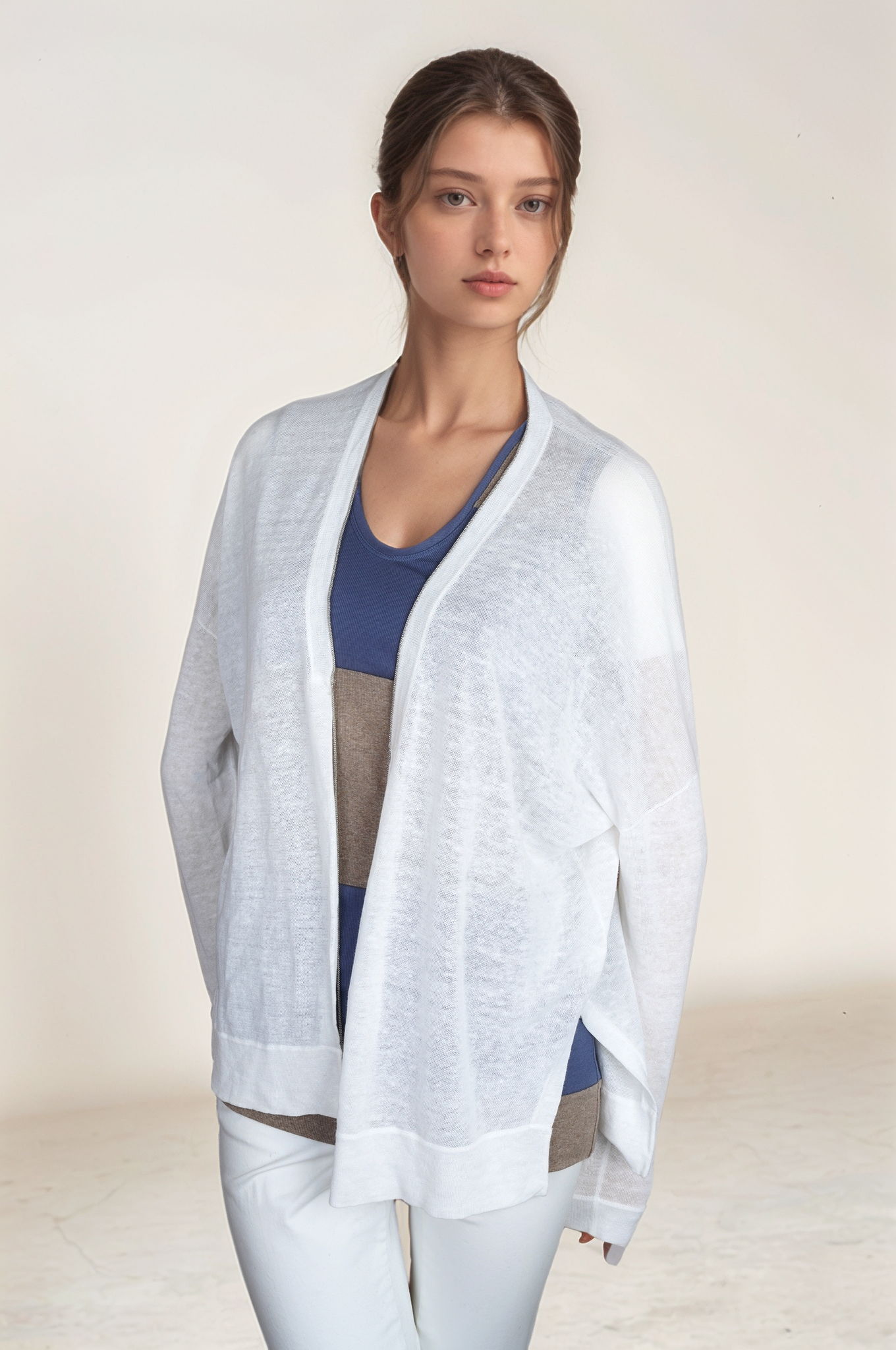 Brunello Cucinelli Cardigan Jacket Ladies Linen/ Silk Dazzling