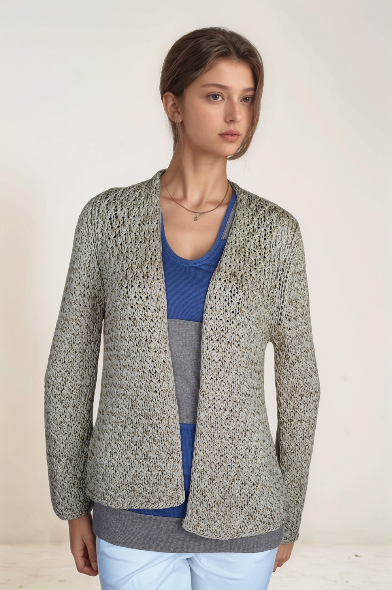 Brunello Cucinelli Strickjacke Net Cardigan Baumwolle Dazzling Cable & Mesh S/M