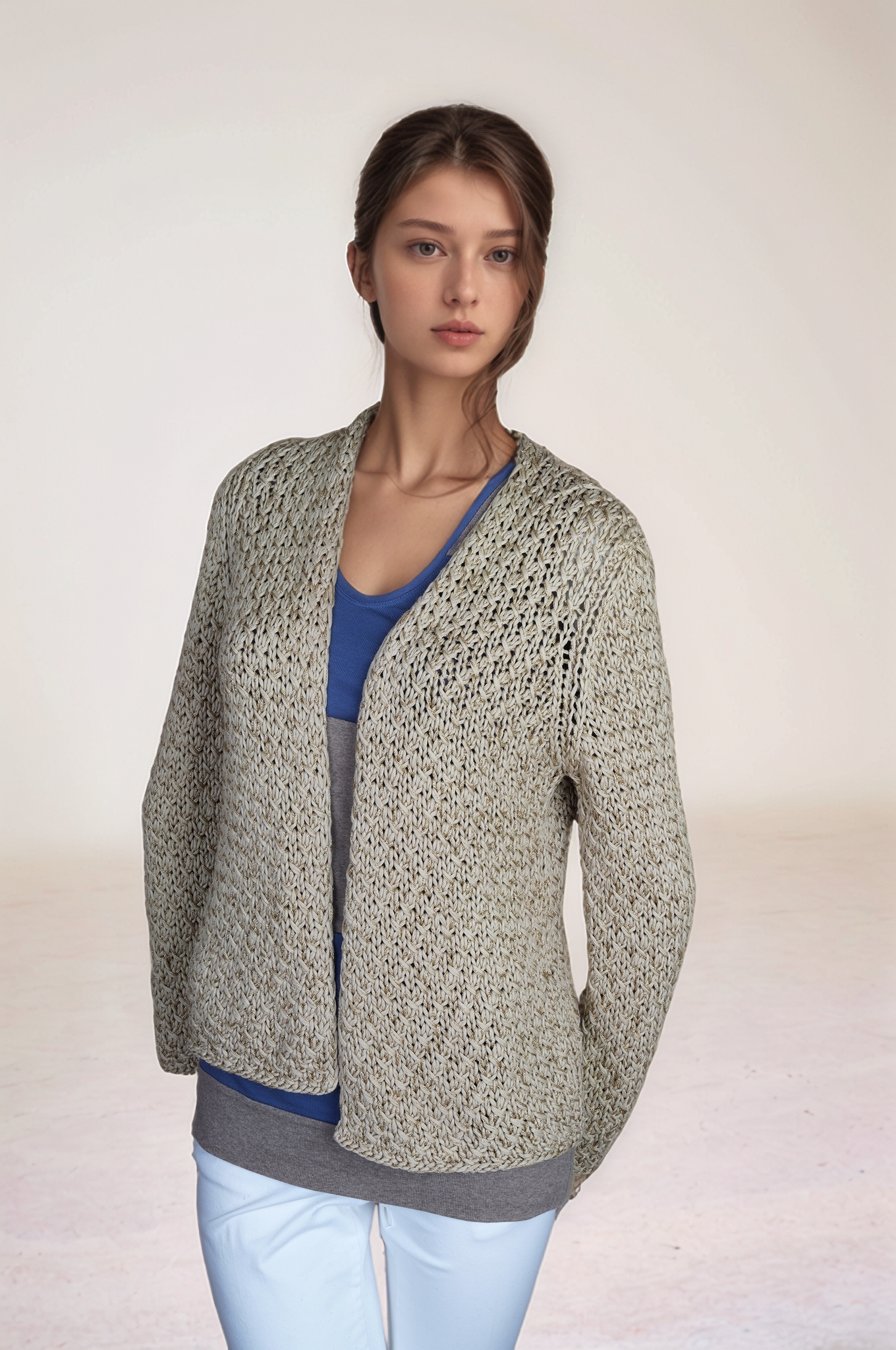 Brunello Cucinelli Strickjacke Net Cardigan Baumwolle Dazzling Cable & Mesh S/M