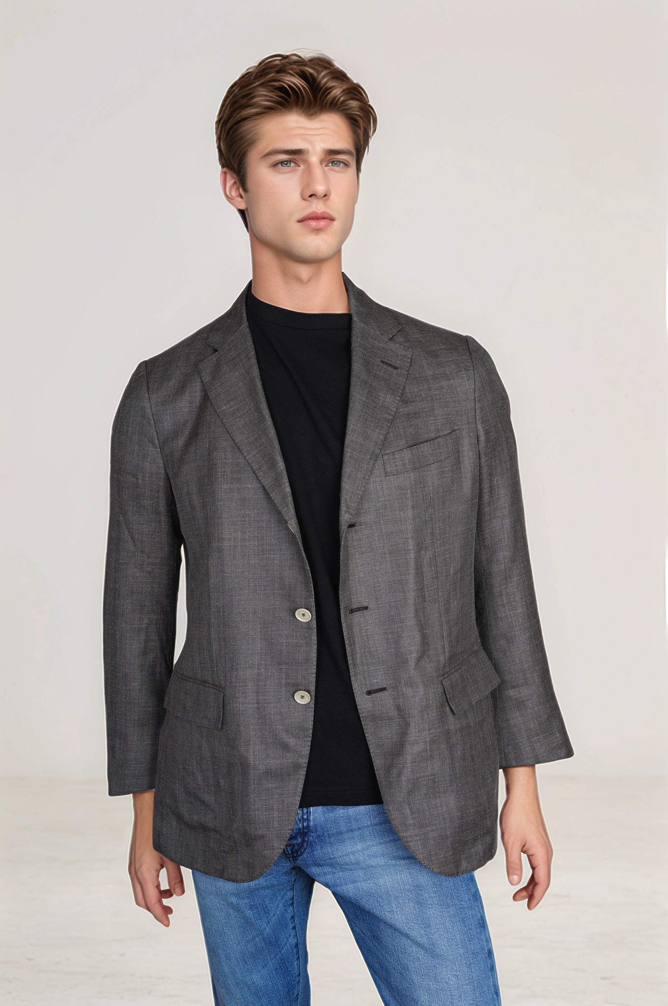 Loro Piana Sakko Blazer Herren Leinenmischung mit Seide Sommer