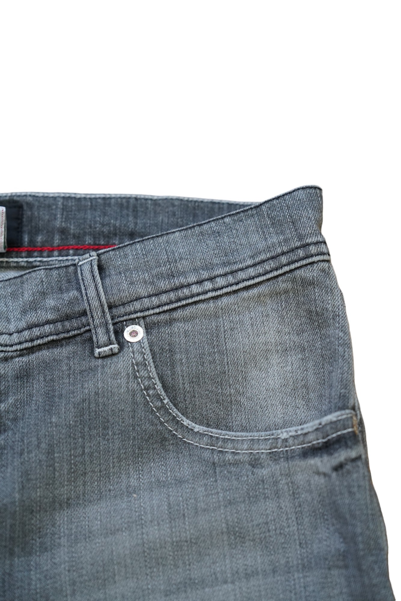 Kiton Jeans grau light washed Japan Denim destroyed Details