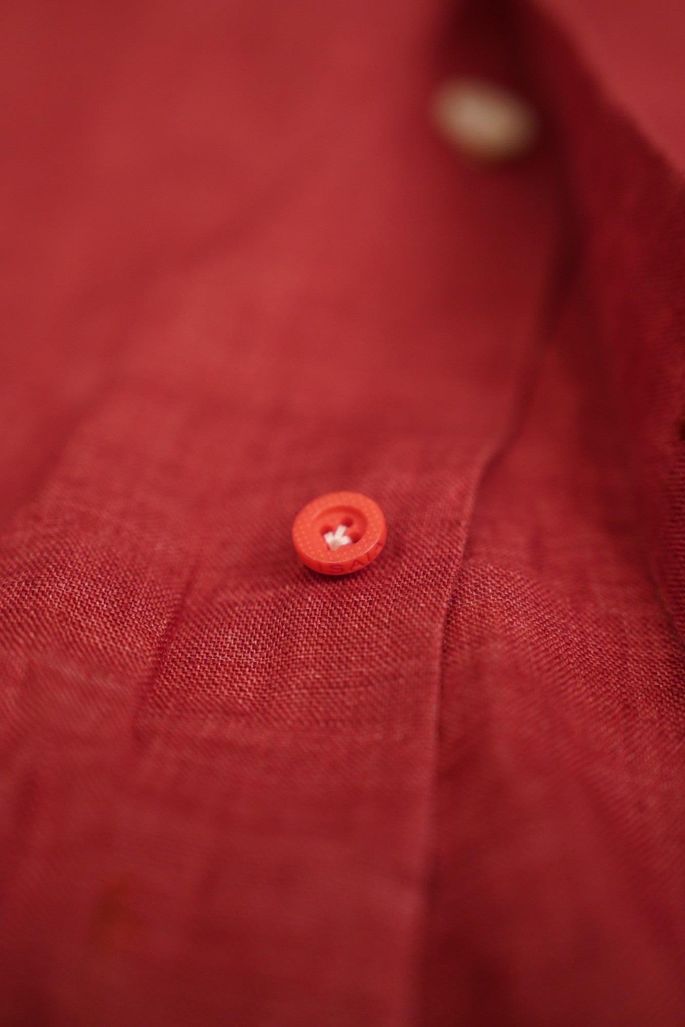 Isaia shirt linen red summer new 40