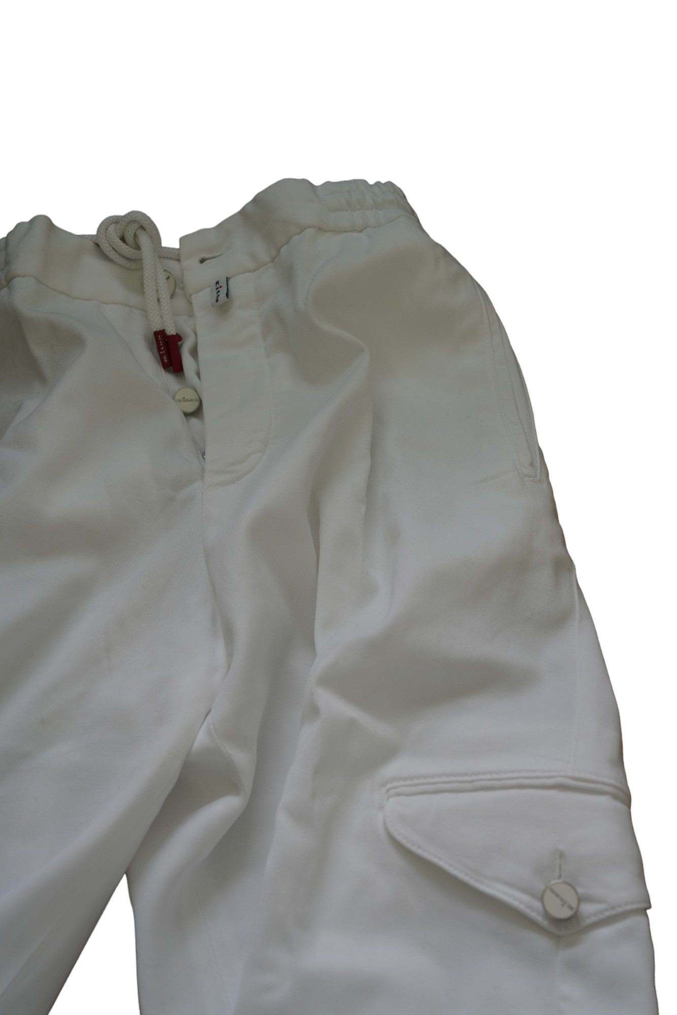 Kiton Hose Chino Cargo weiß 31/32 mit Tunnelzug