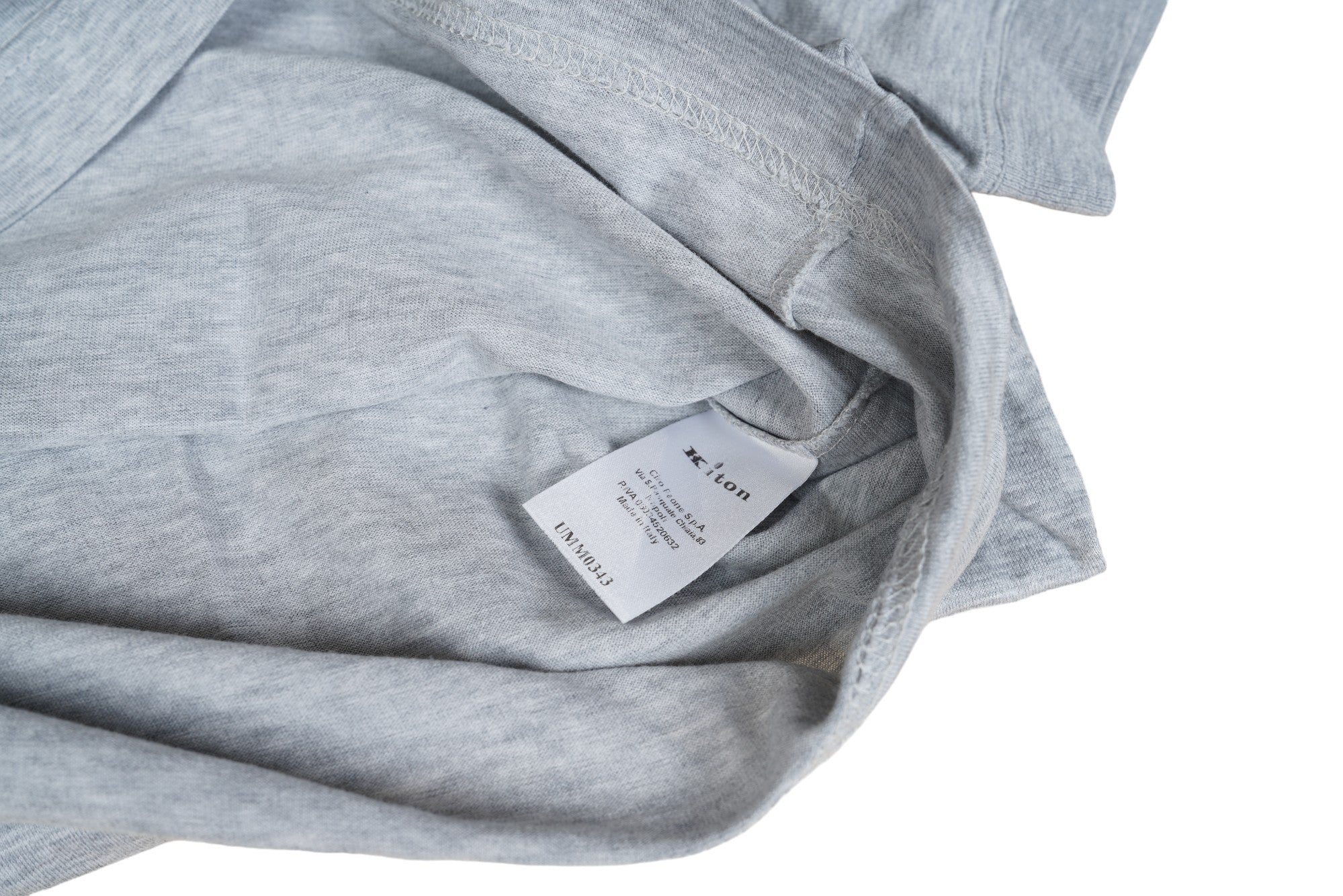 Kiton KNT T-shirt grey mottled washed cotton