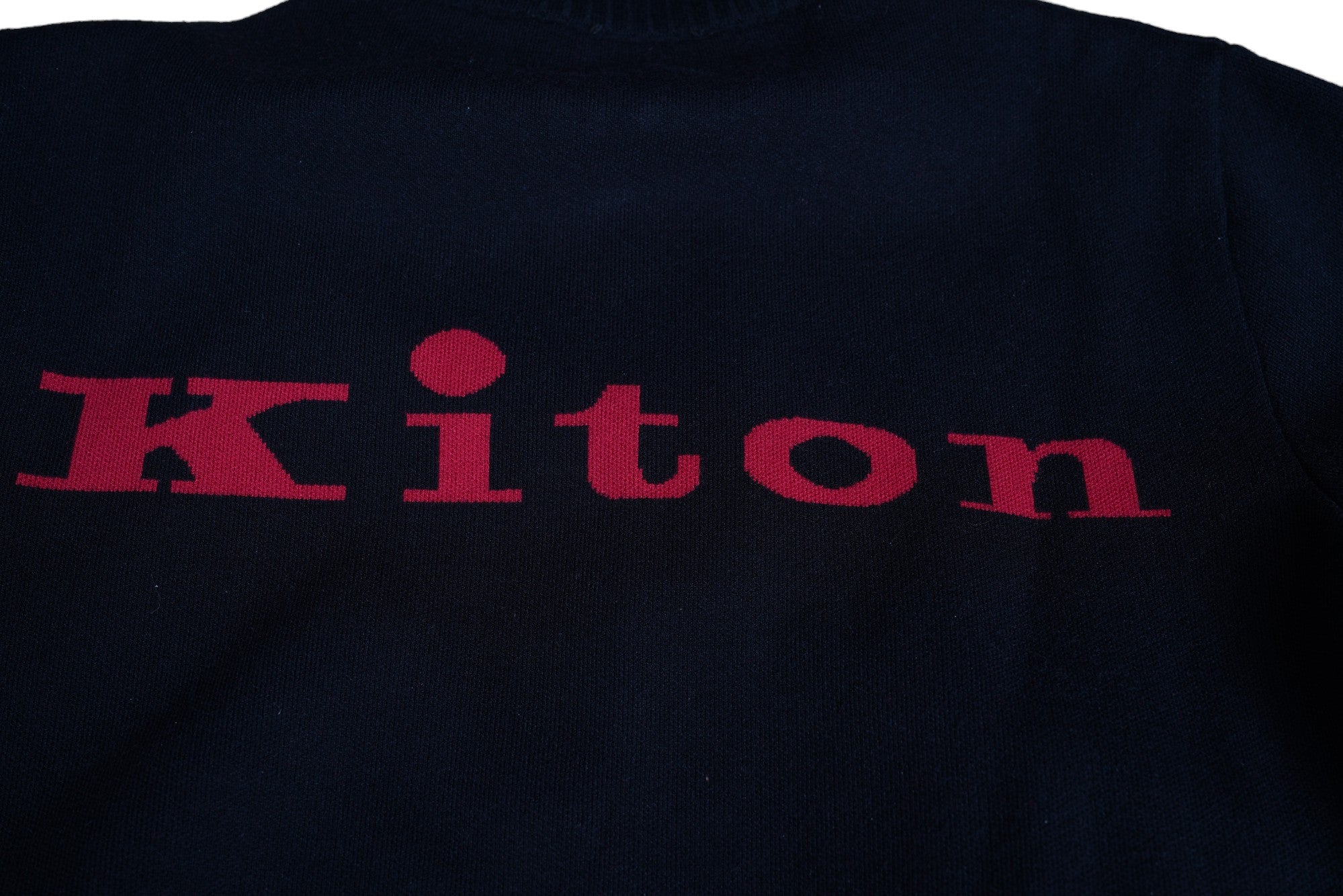 Kiton 毛衣夹克拉链黑色带刺绣徽标后套头衫 L