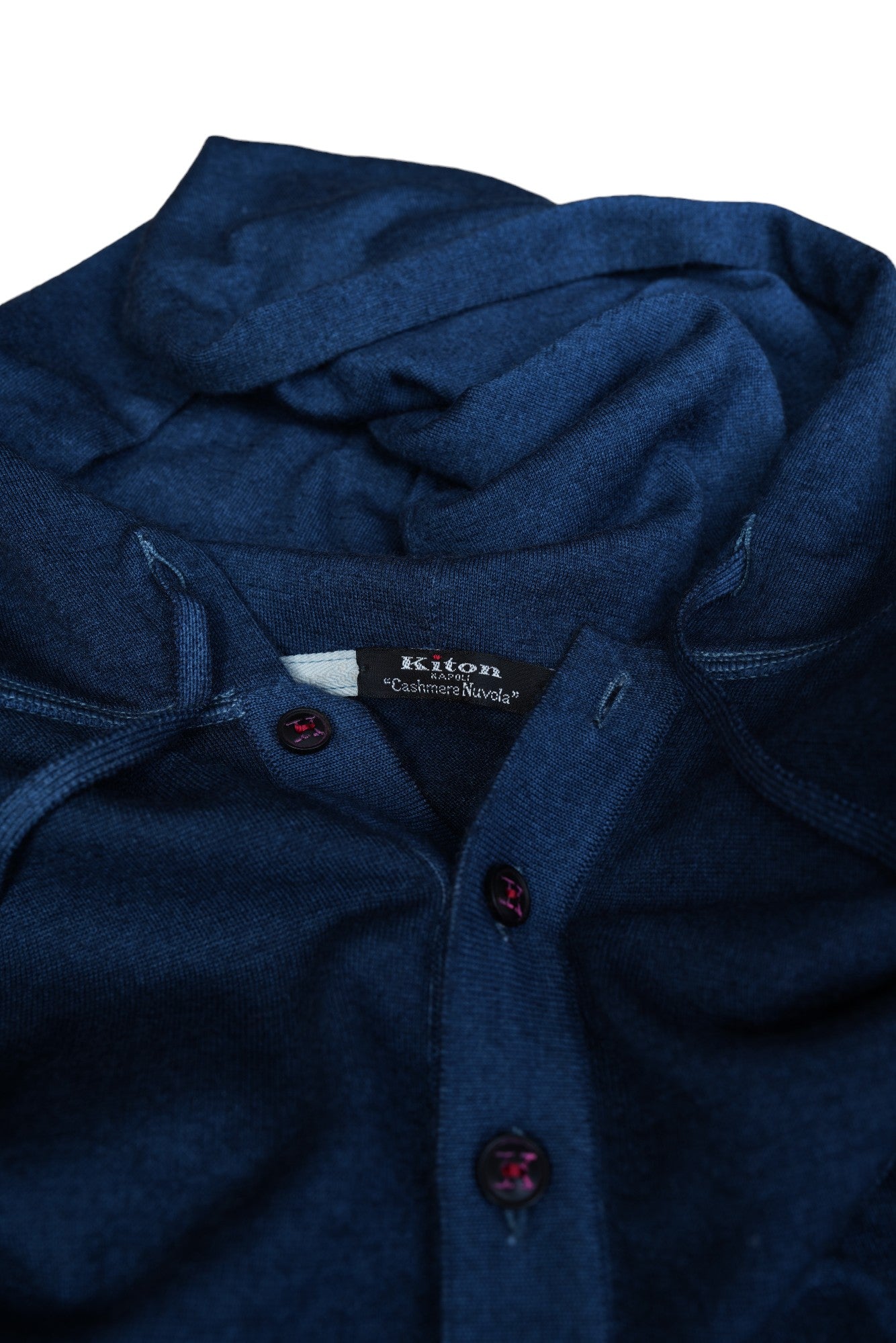 Kiton Sweatshirt Hoodie Kaschmir Nuvola blau Cardigan