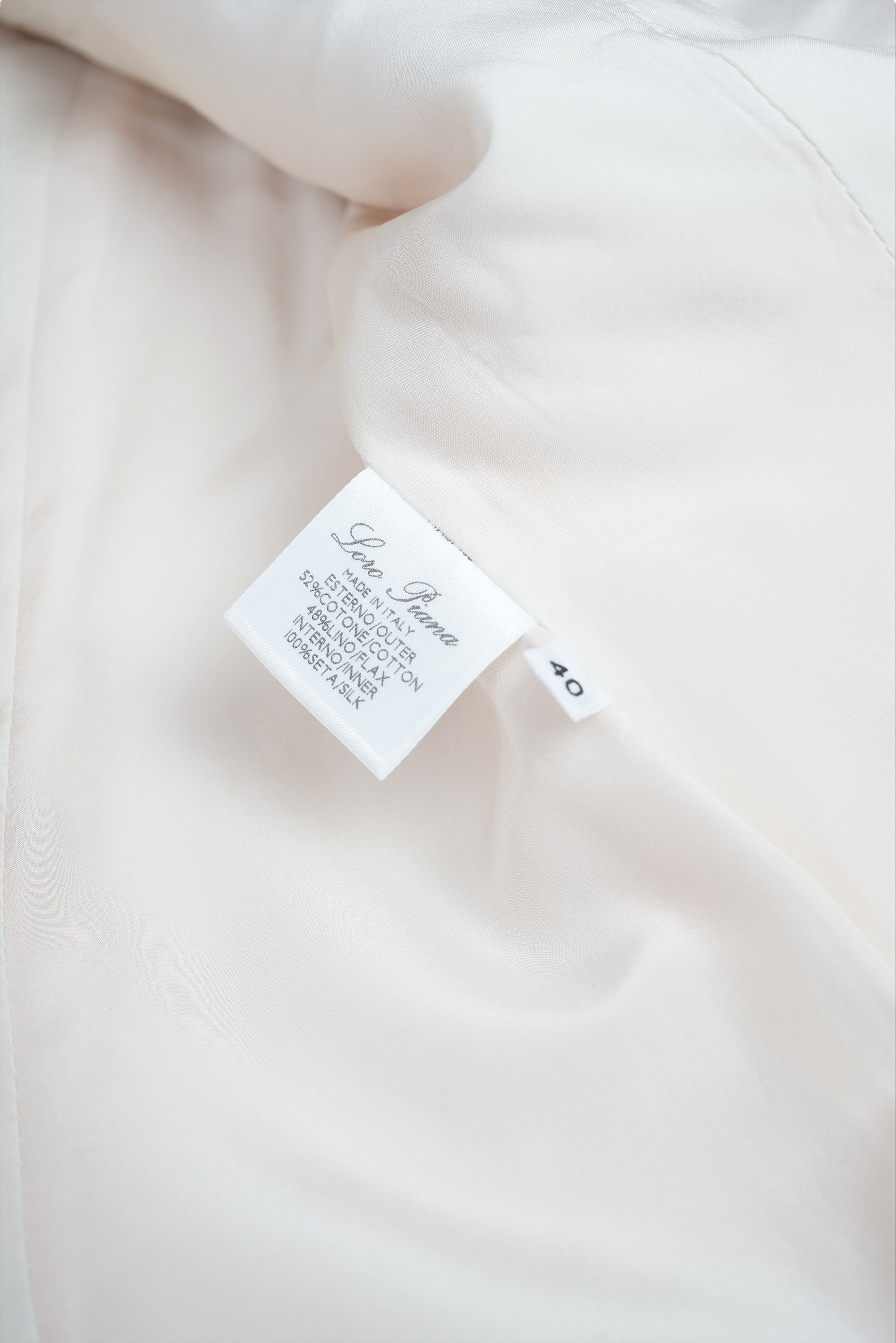 Loro Piana jacket ladies silk blend with leather details