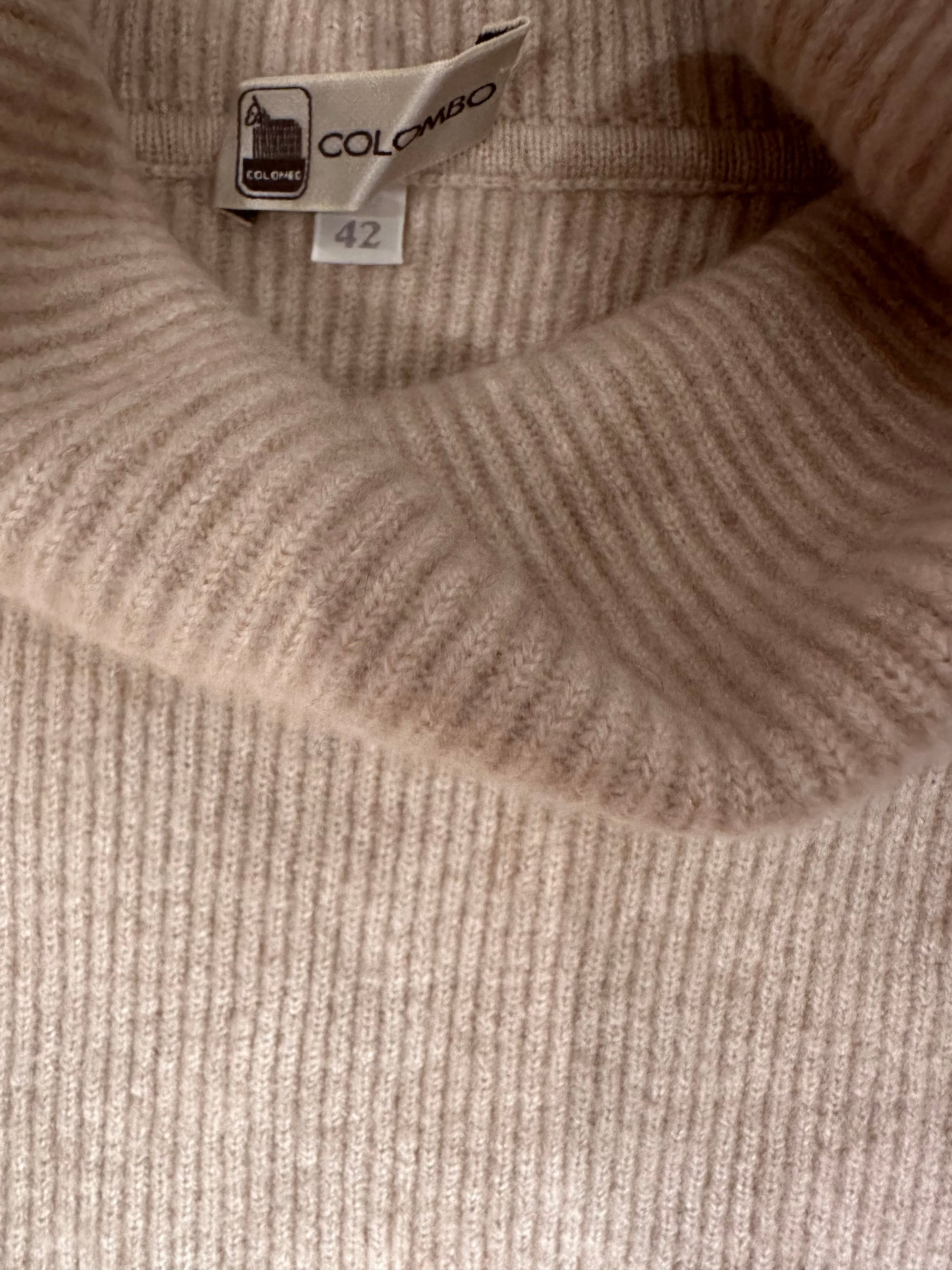 Lanificio Colombo Turtleneck Rollkragenpullover Kaschmir/Seide Kurzarm