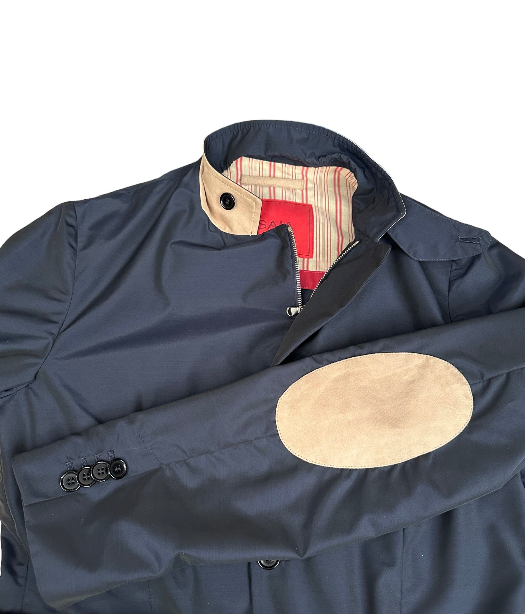 ISAIA Jacke 48 S/M blau mit Wildleder