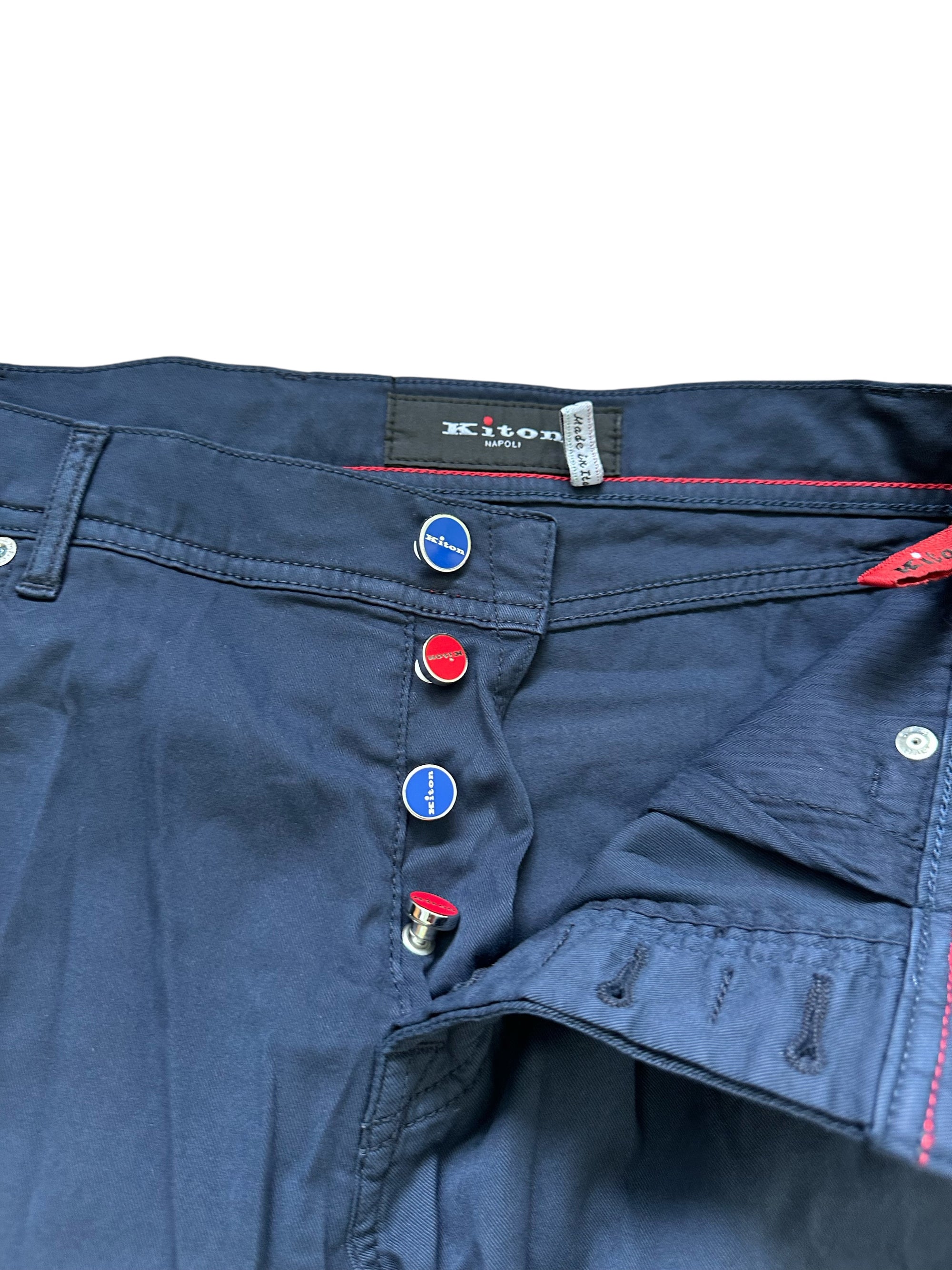Kiton Hose Chino Cord blau Baumwolle Sommerhose