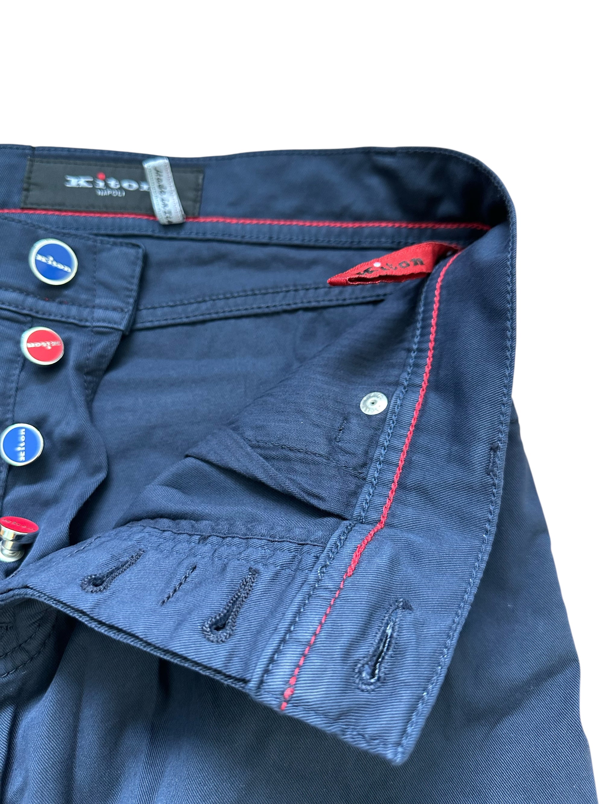 Kiton Hose Chino Cord blau Baumwolle Sommerhose