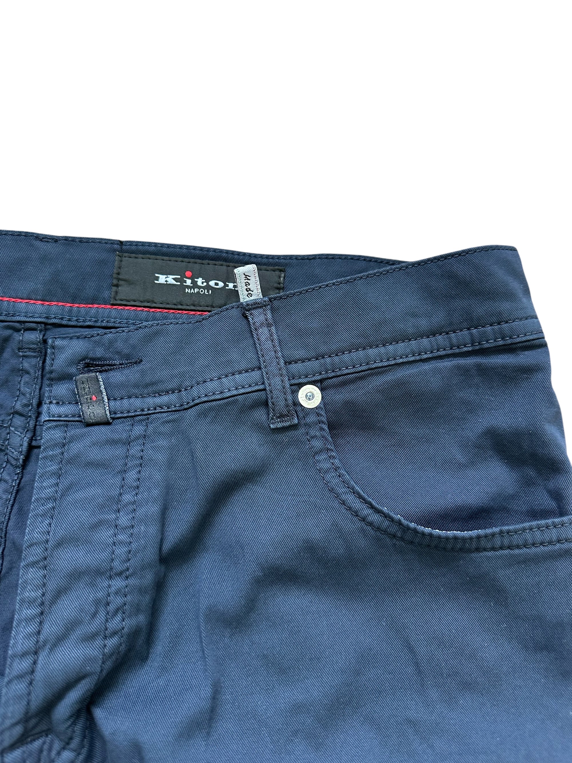 Kiton Hose Chino Cord blau Baumwolle Sommerhose