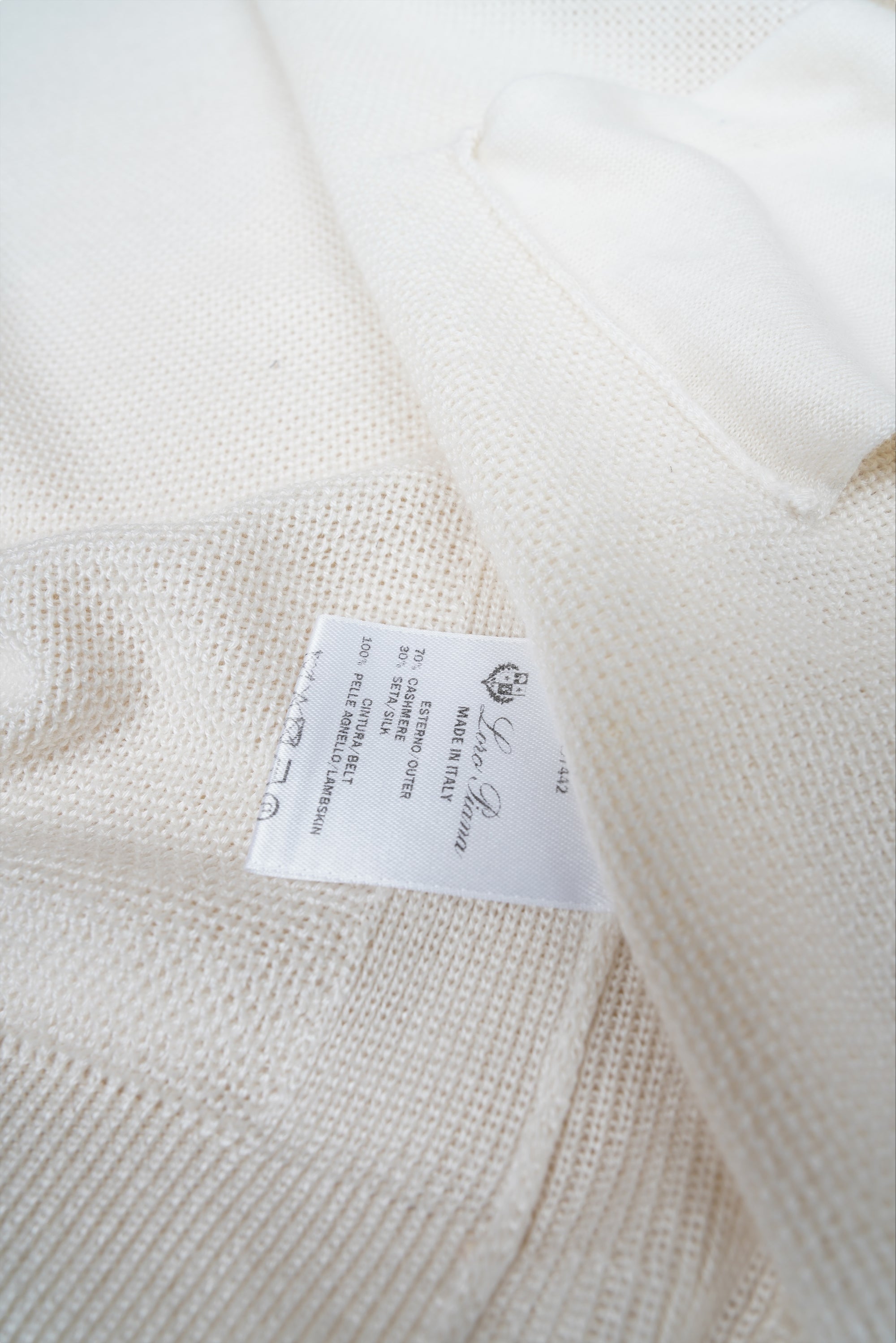 Loro Piana Strickcardigan weiß Kaschmir/Seide Damen kurzarm