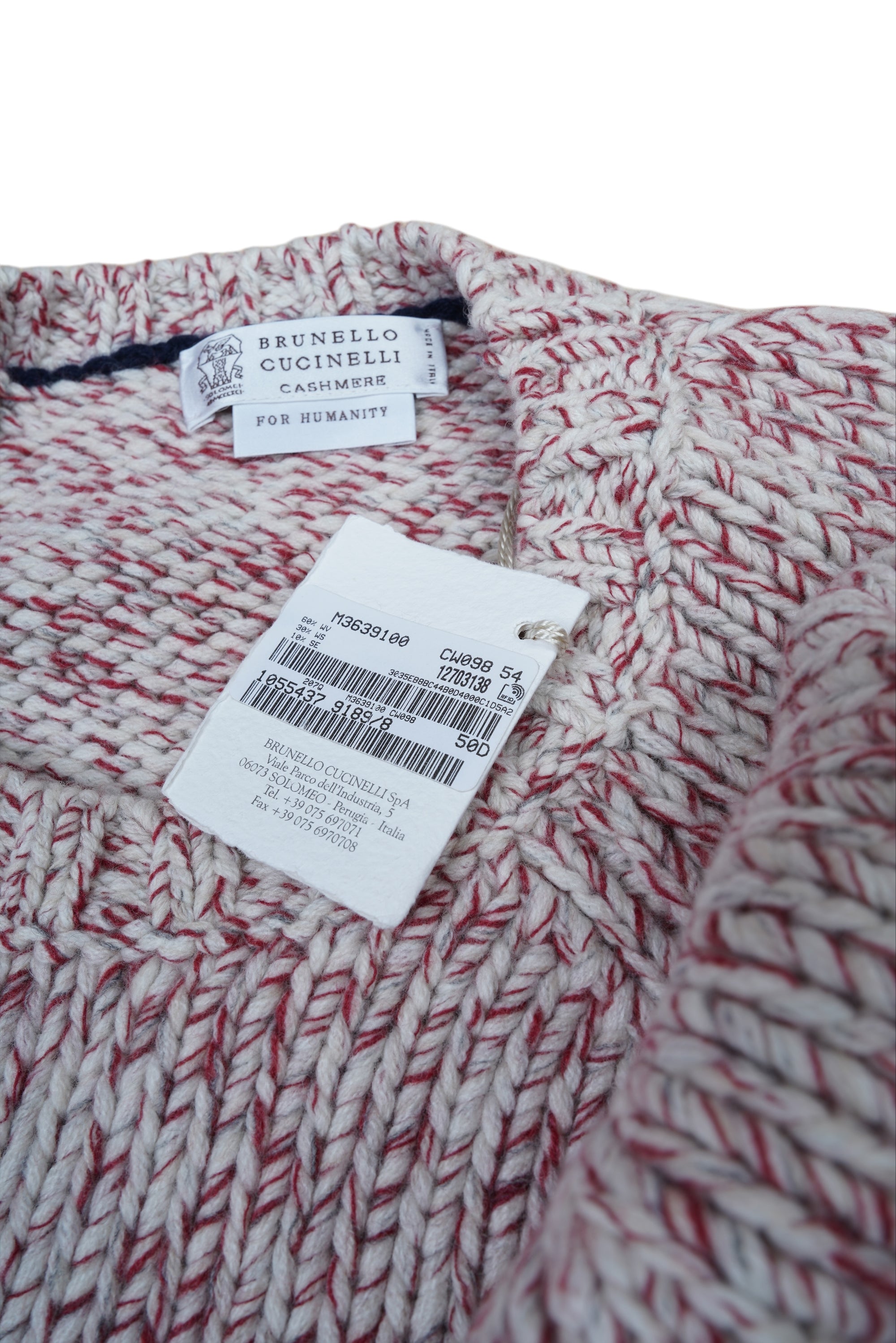 Brunello Cucinelli dicker Strickpullover aus Wolle mit Kaschmir und Seide Rundhals