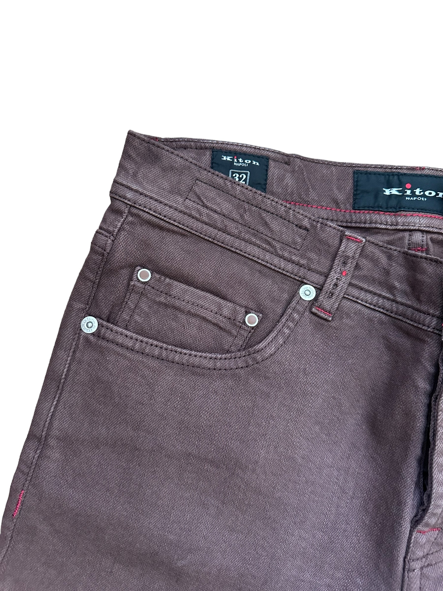 Kiton Chino 新款 棕色 32 (30.31) 修身 货号: 1044