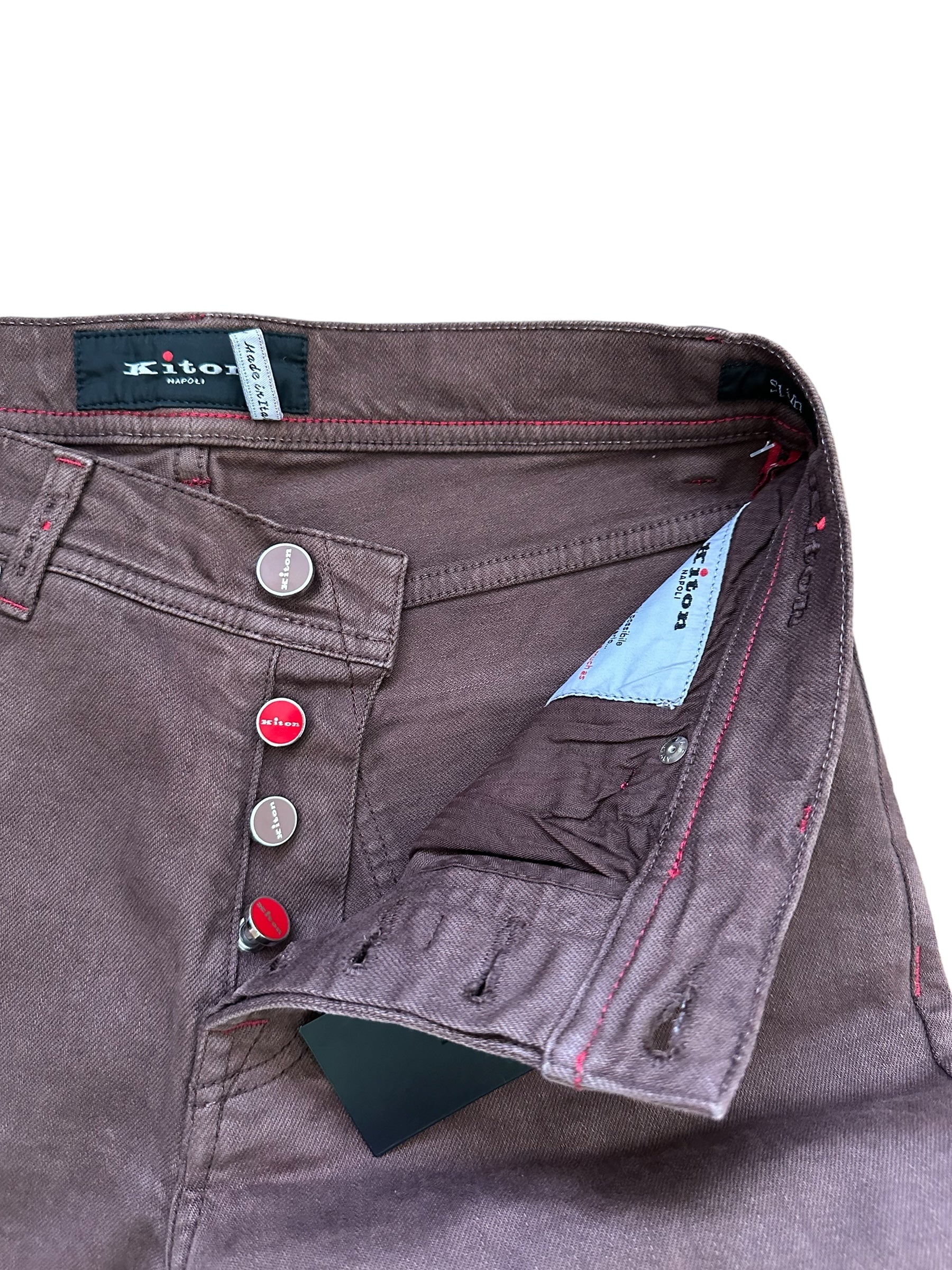 Kiton Chino neu braun 32 (30,31) Slim Art.Nr.:1044