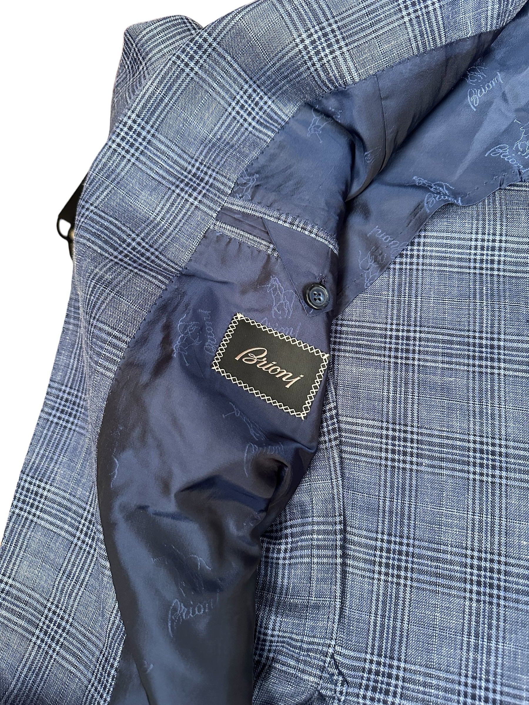 Brioni jacket blazer blue 52 new silk/linen summer jacket