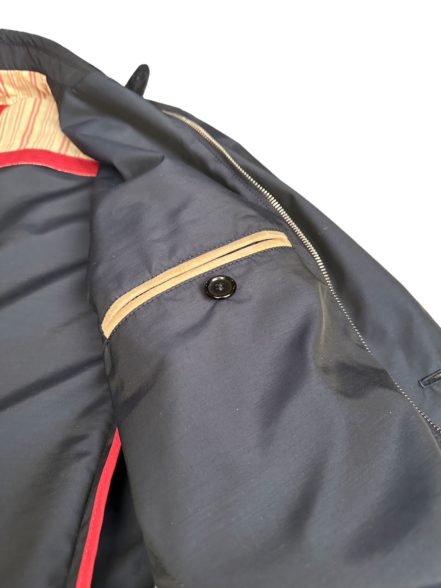 ISAIA Jacke 48 S/M blau mit Wildleder