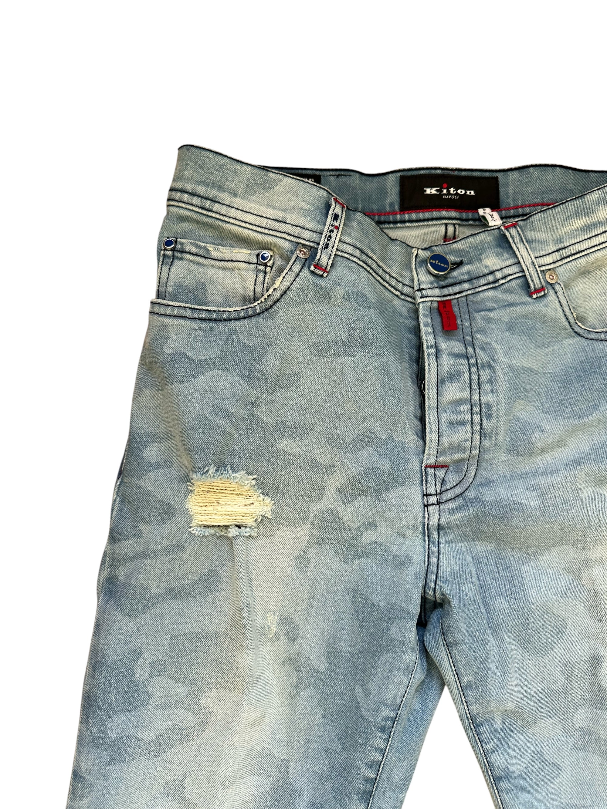 Kiton Jeans bleu 50 (34) clair délavé Article n° : 1009