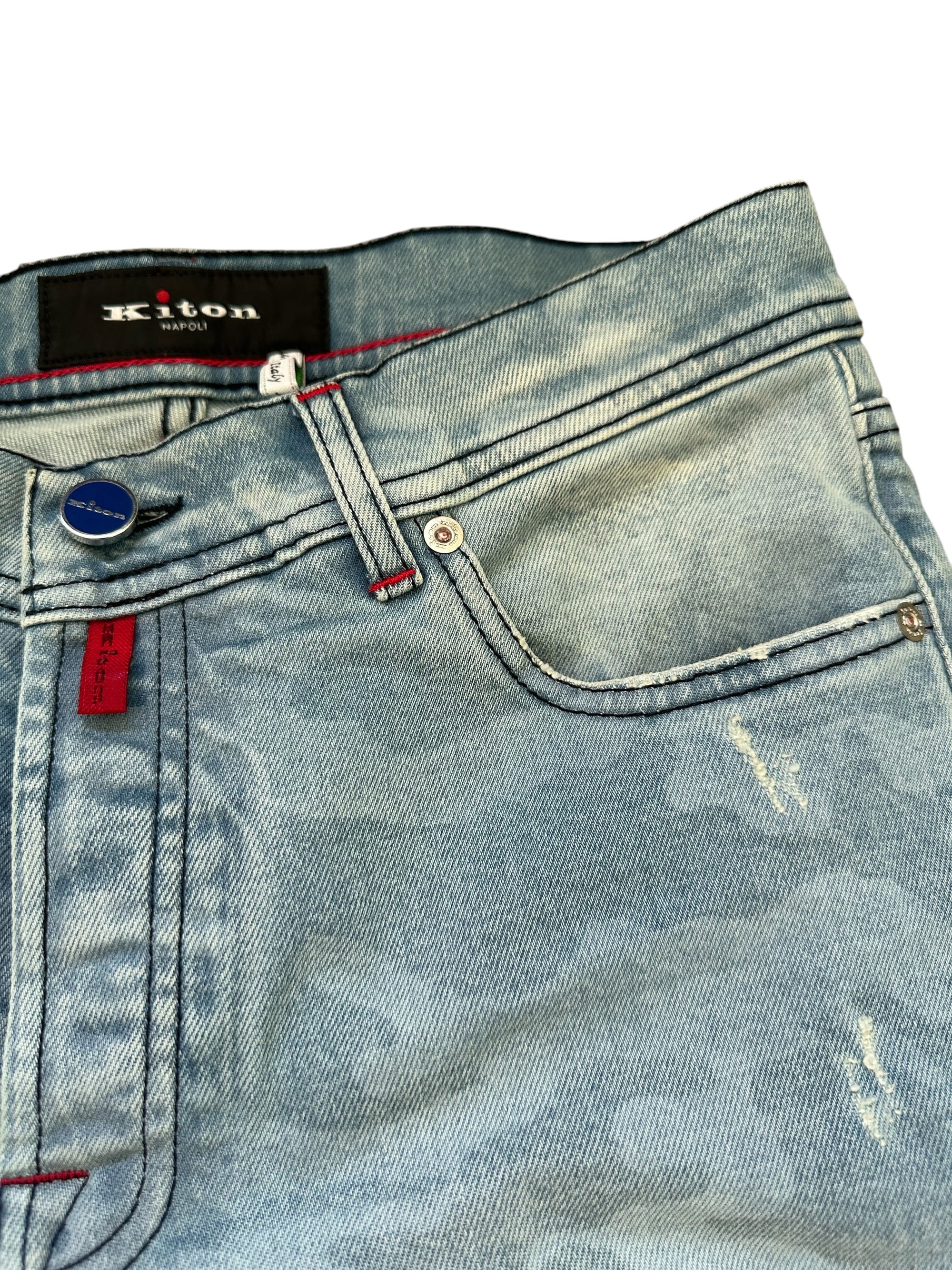 Kiton Jeans bleu 50 (34) clair délavé Article n° : 1009