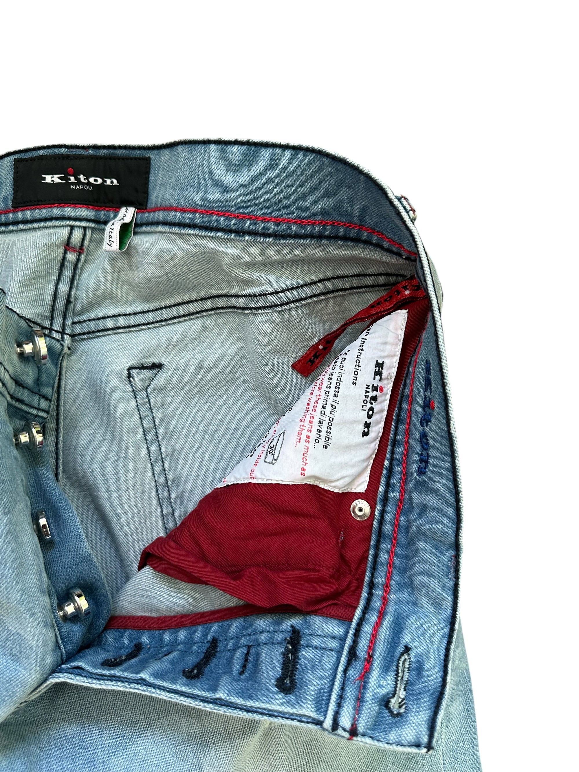 Kiton Jeans bleu 50 (34) clair délavé Article n° : 1009