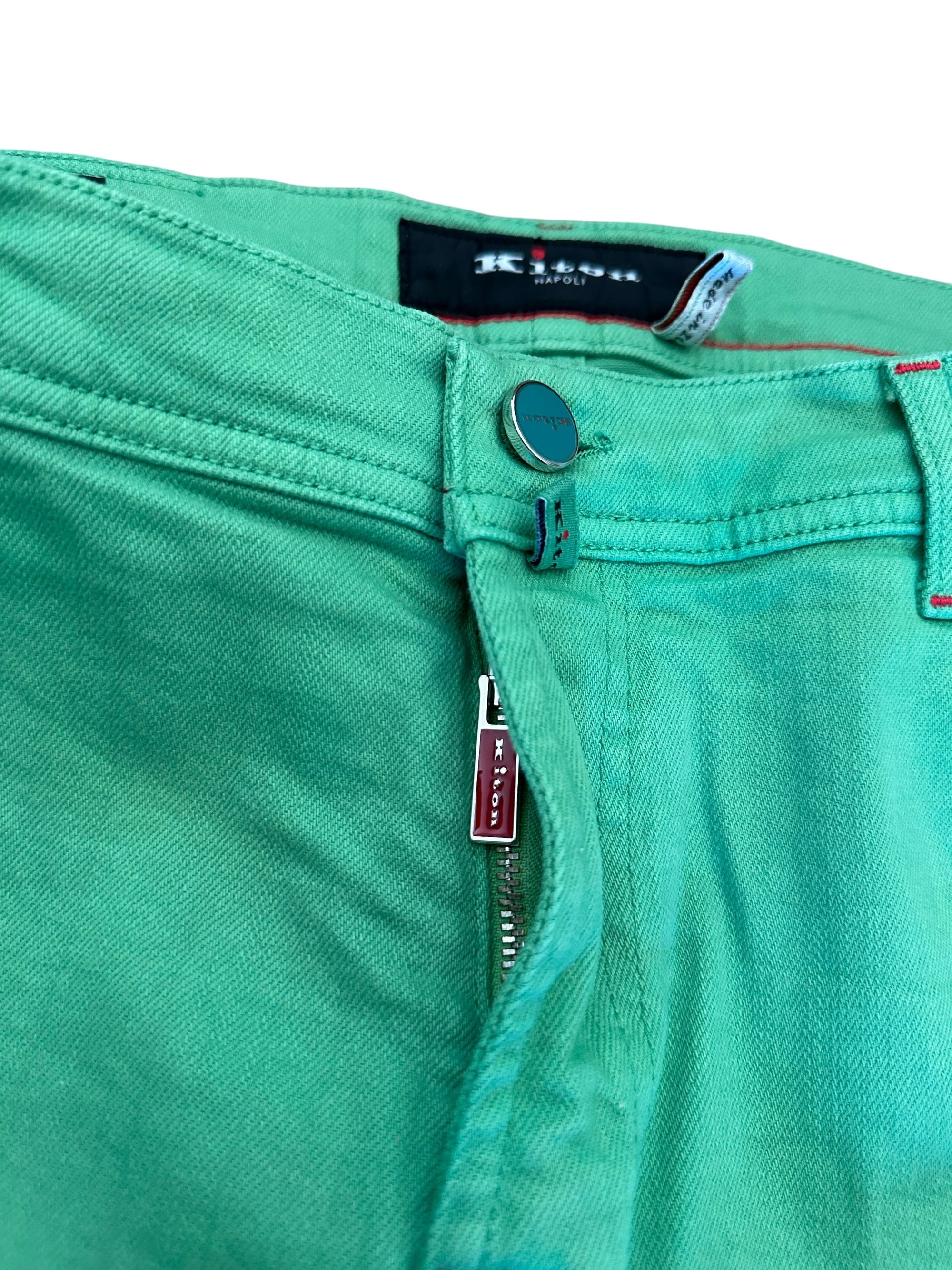 Kiton Hose Chino grün Baumwolle Sommerhose