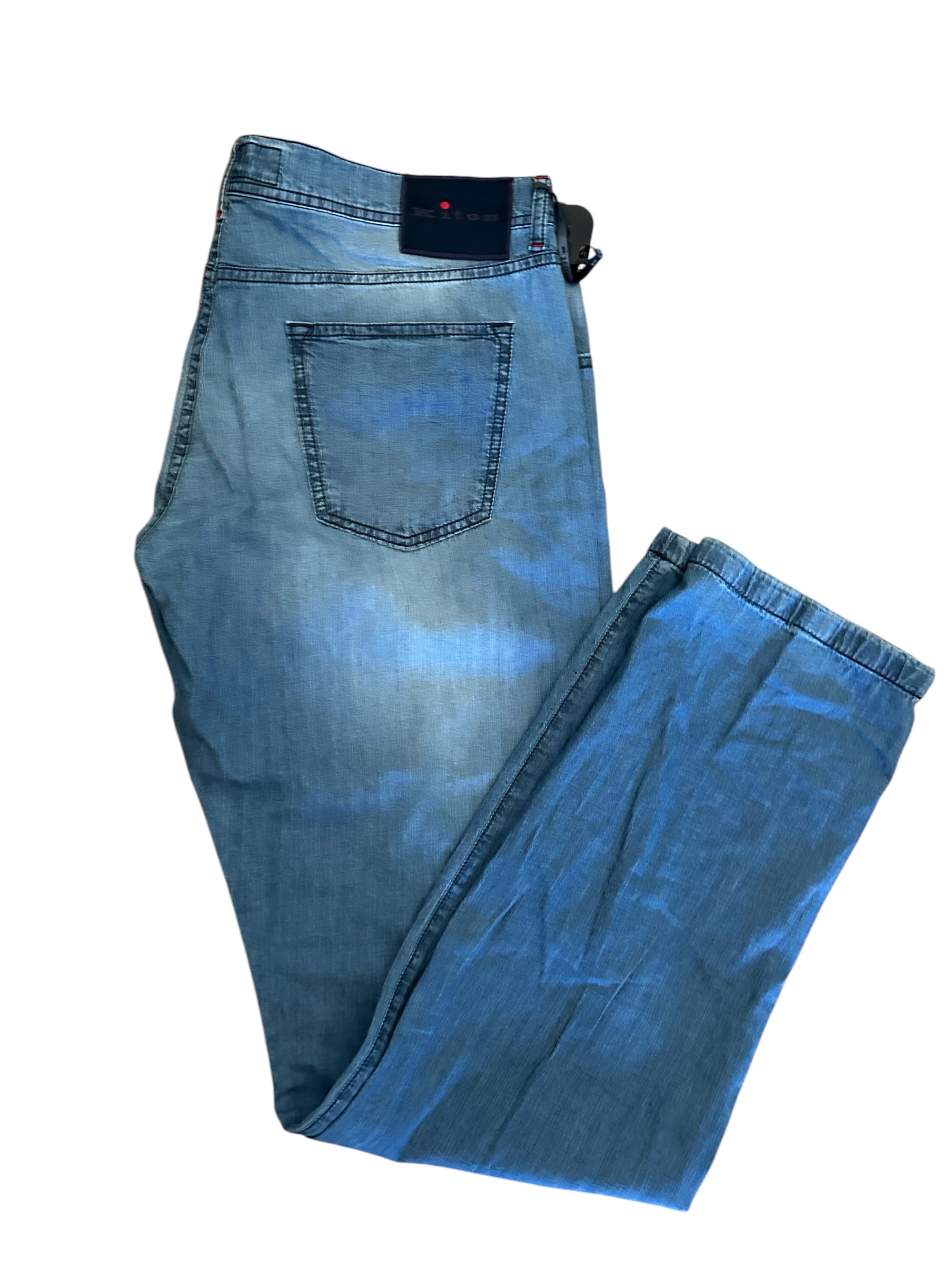 Kiton 牛仔裤 蓝色 50 (34) 浅水洗 货号： 1009