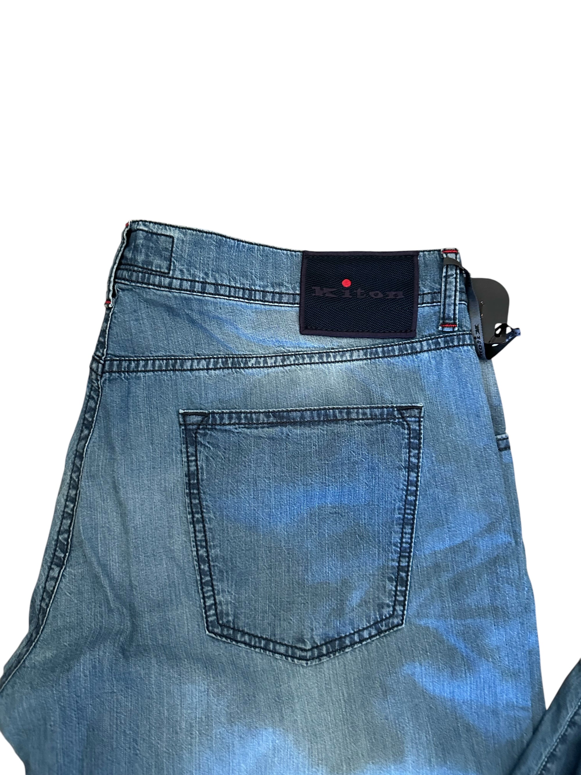 Kiton 牛仔裤 蓝色 50 (34) 浅水洗 货号： 1009