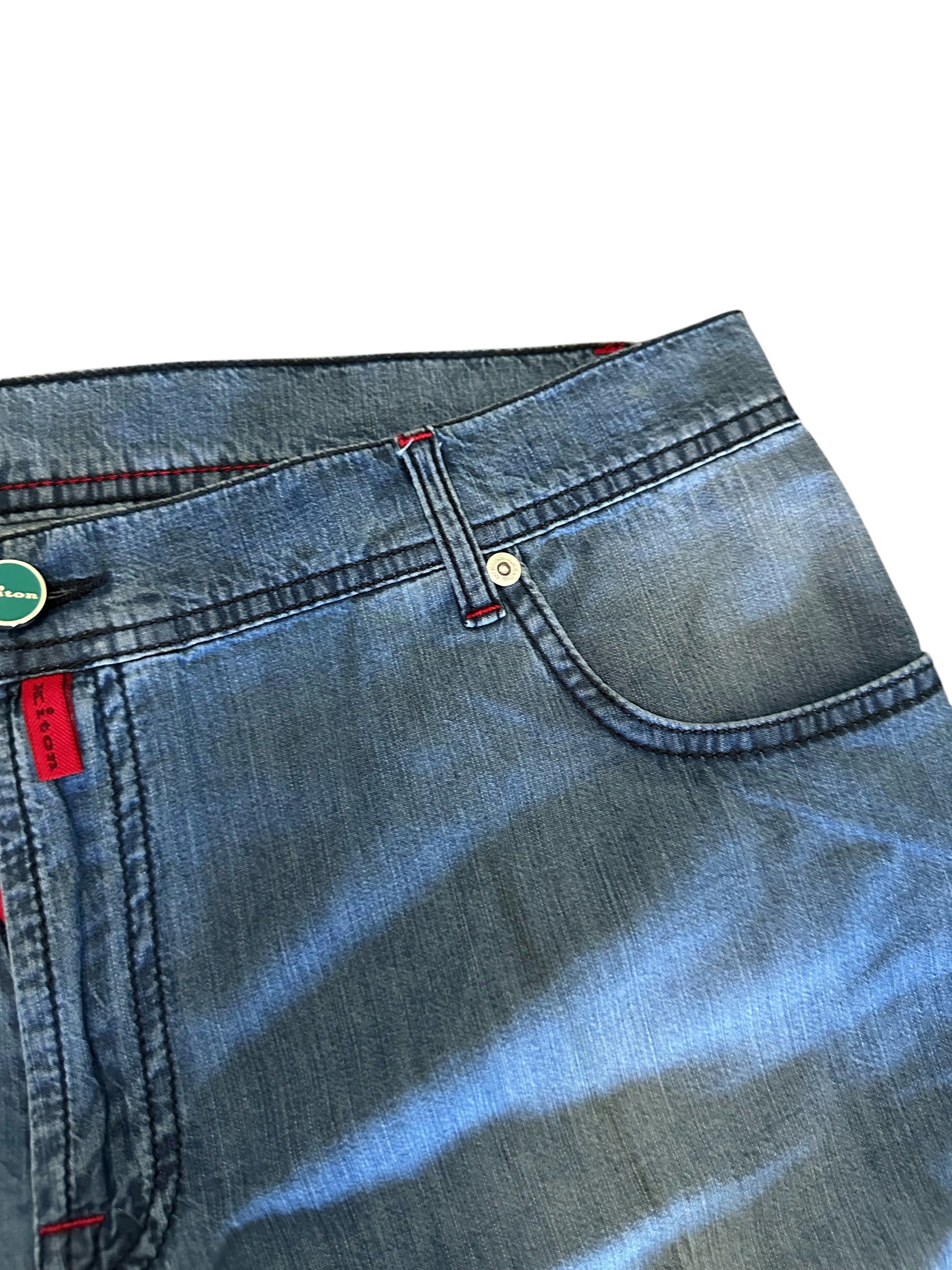 Kiton 牛仔裤 蓝色 50 (34) 浅水洗 货号： 1009