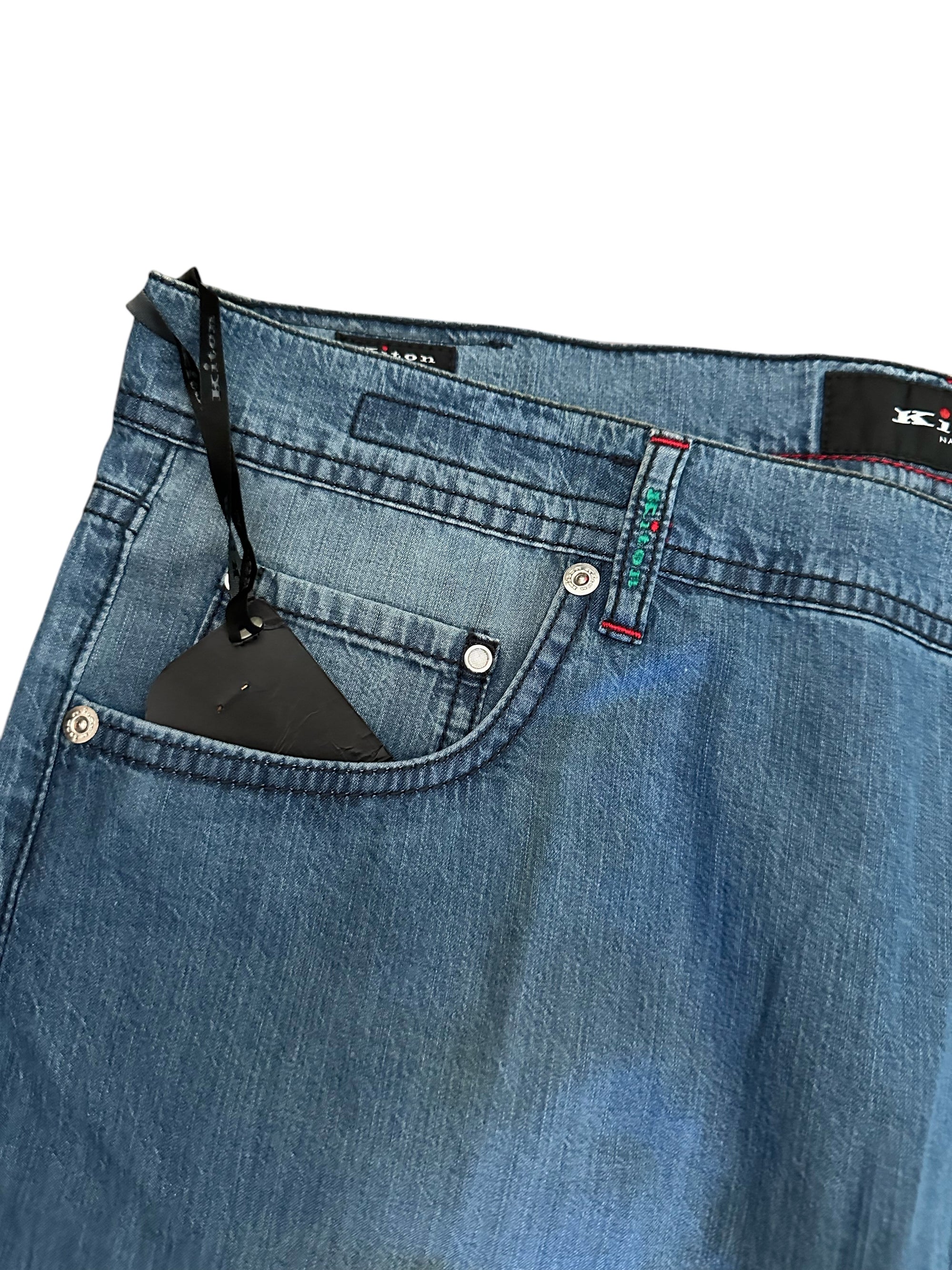 Kiton 牛仔裤 蓝色 50 (34) 浅水洗 货号： 1009