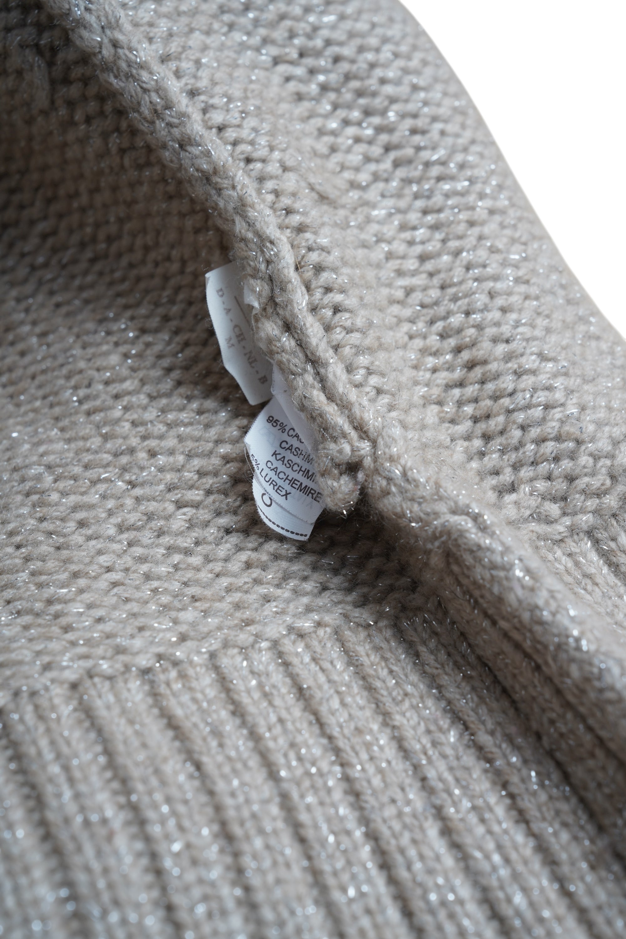 Brunello Cucinelli Strickjacke Kaschmir Dazzling Grobstrick Silberfäden Lurex