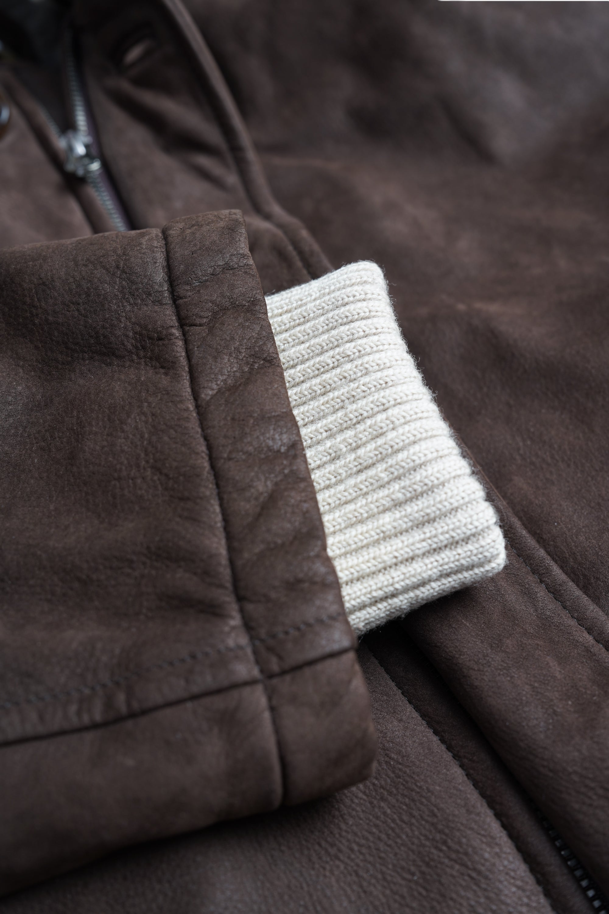 Kiton Ledermantel mit Kaschmir Kragen und Inlay braun K.Punto Rosso