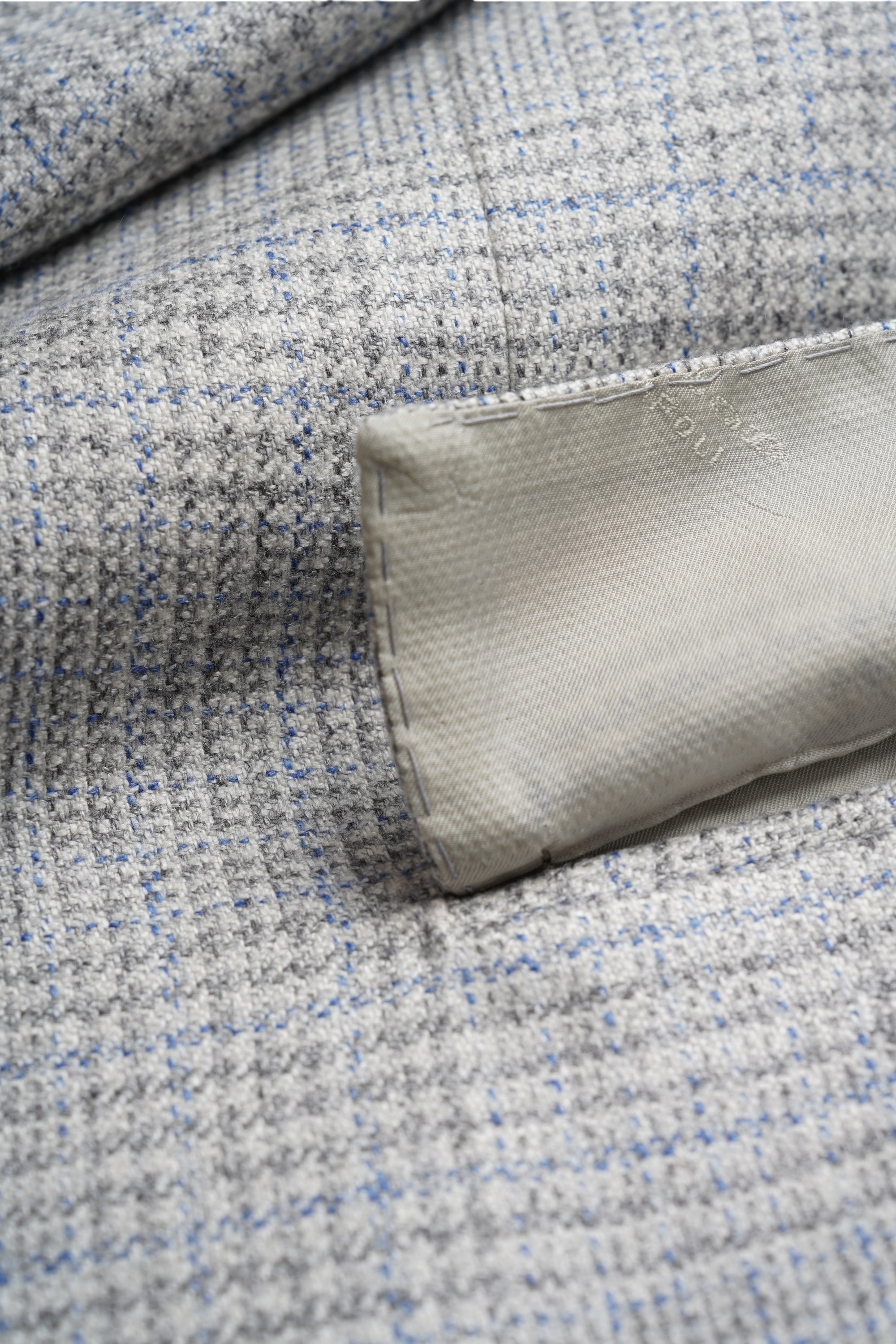 Kiton Jacke Blazer Seide und Kaschmir grau kariert
