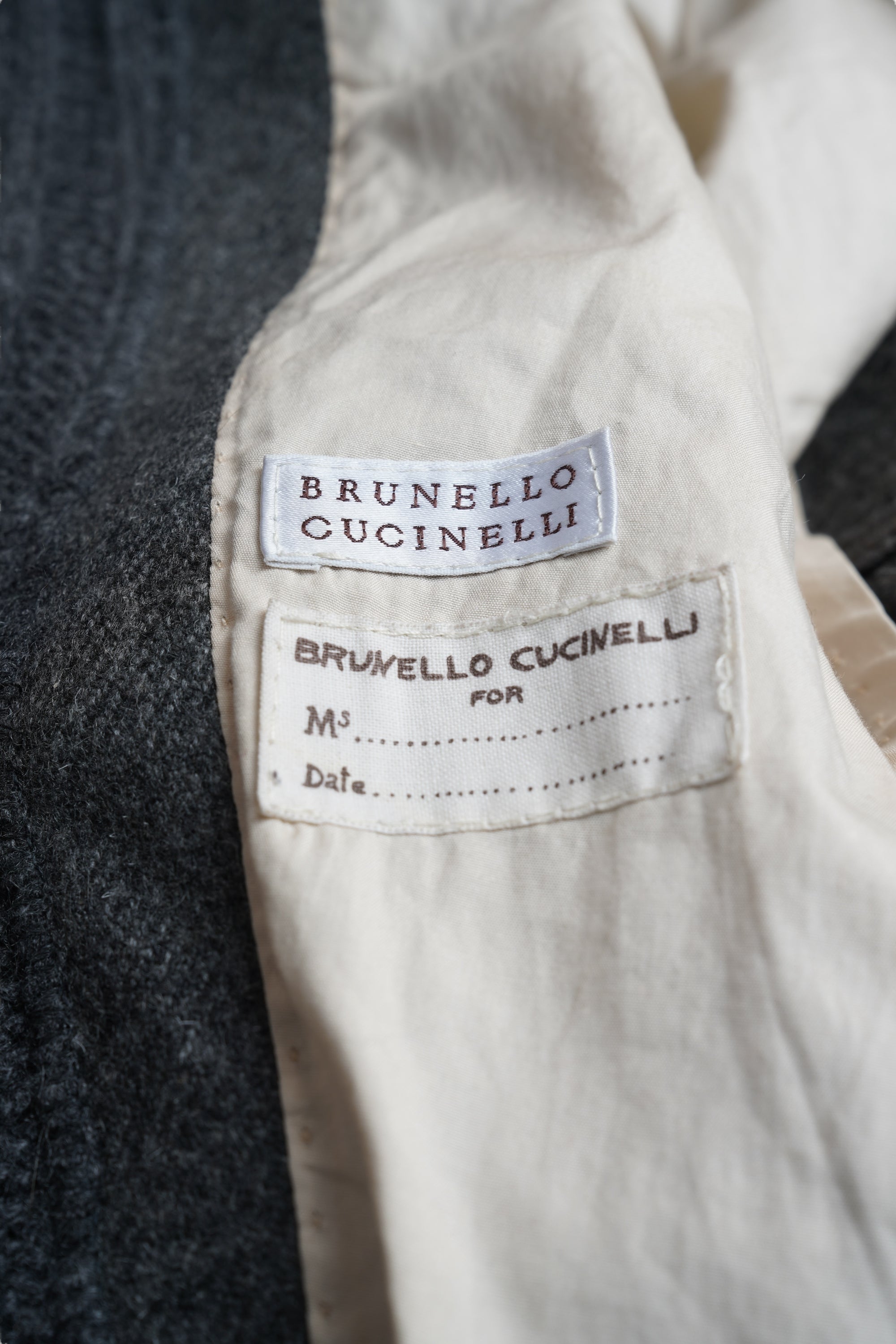 Brunello Cucinelli Mantel Damen Kaschmir Seide Wolle grau