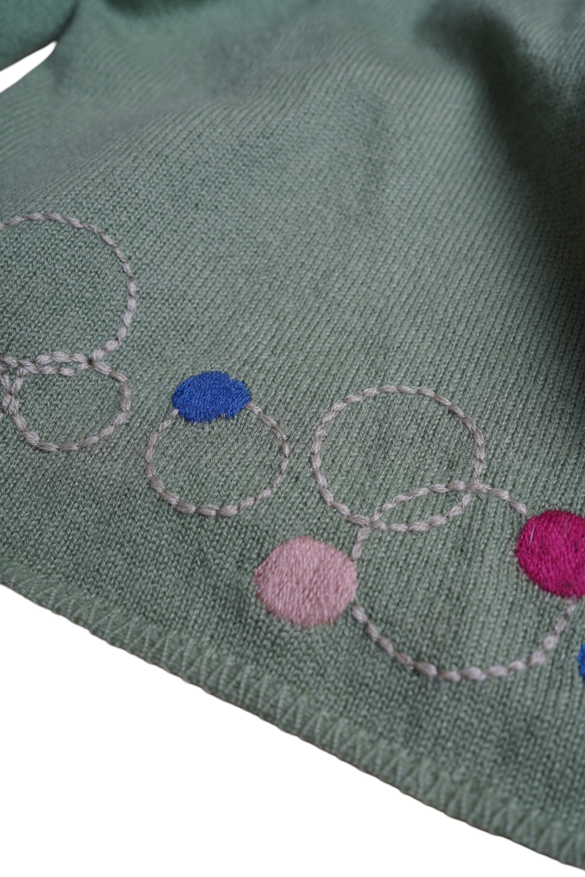 Loro Piana Kaschmir Strickjacke mit Motiven grün 42 L-XL