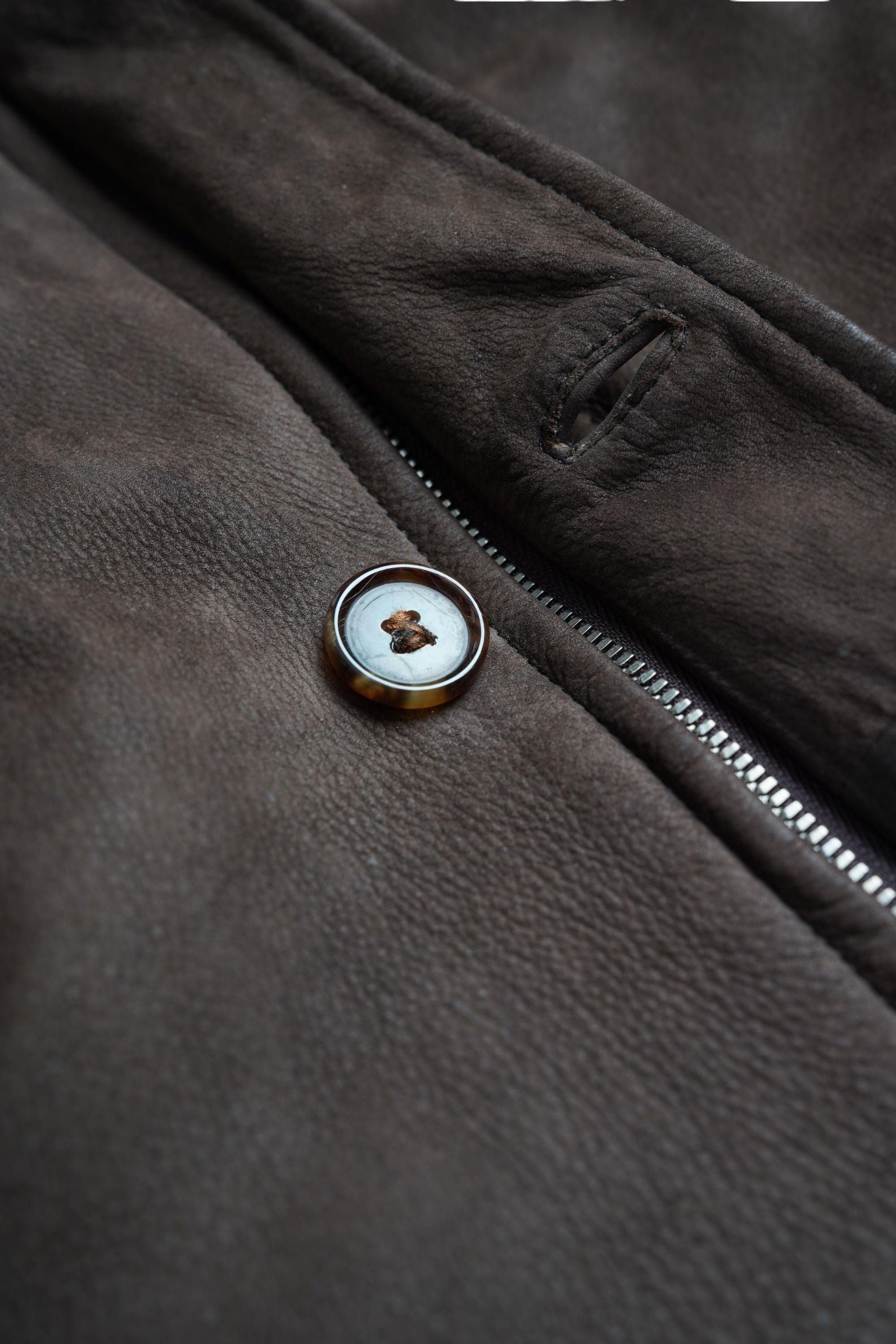 Kiton Ledermantel mit Kaschmir Kragen und Inlay braun K.Punto Rosso