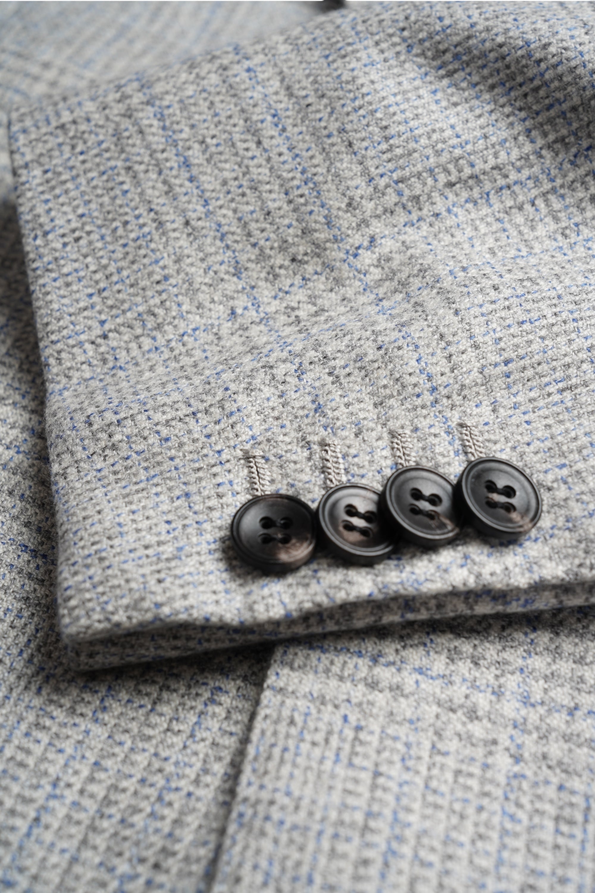 Kiton Jacke Blazer Seide und Kaschmir grau kariert