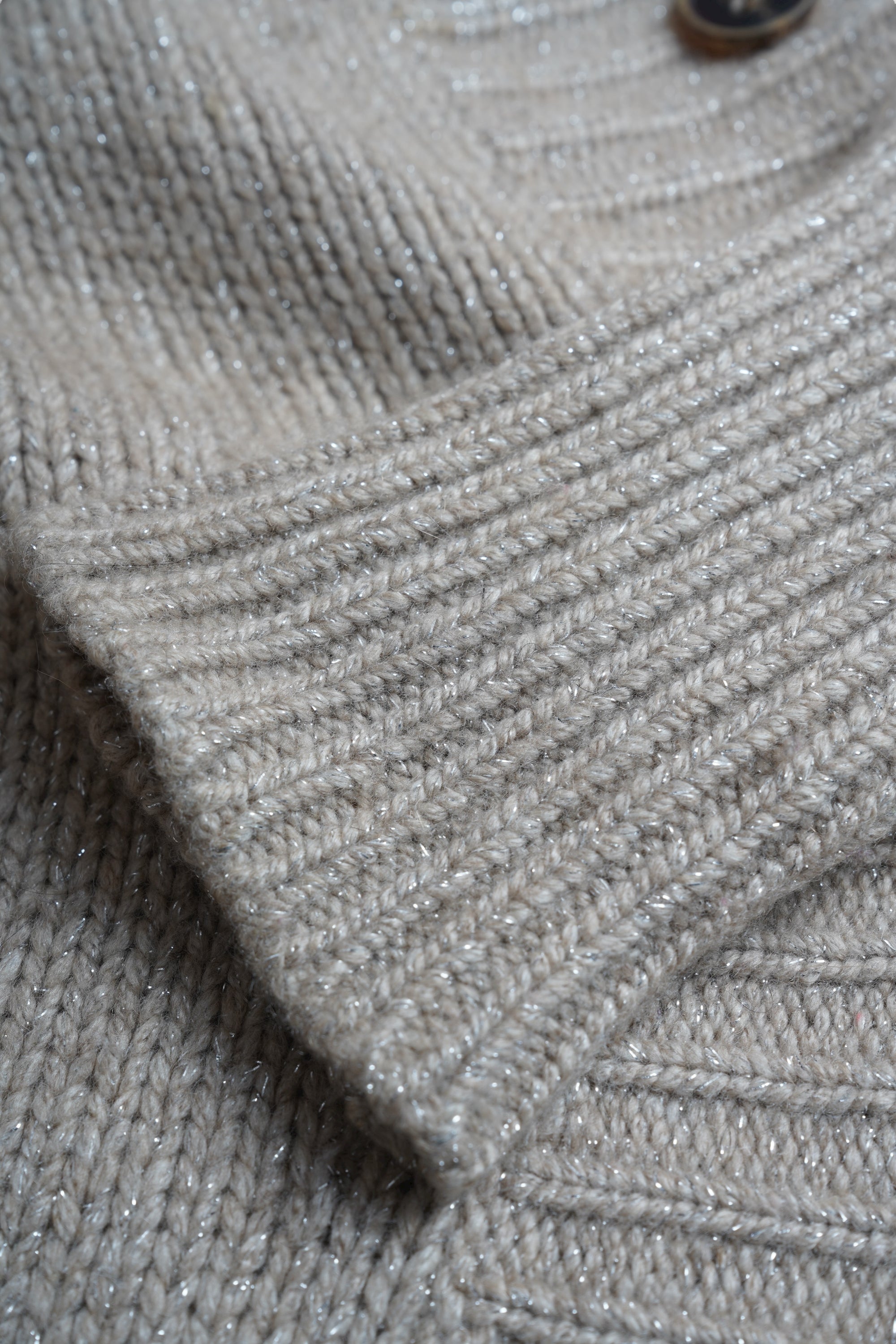 Brunello Cucinelli Strickjacke Kaschmir Dazzling Grobstrick Silberfäden Lurex