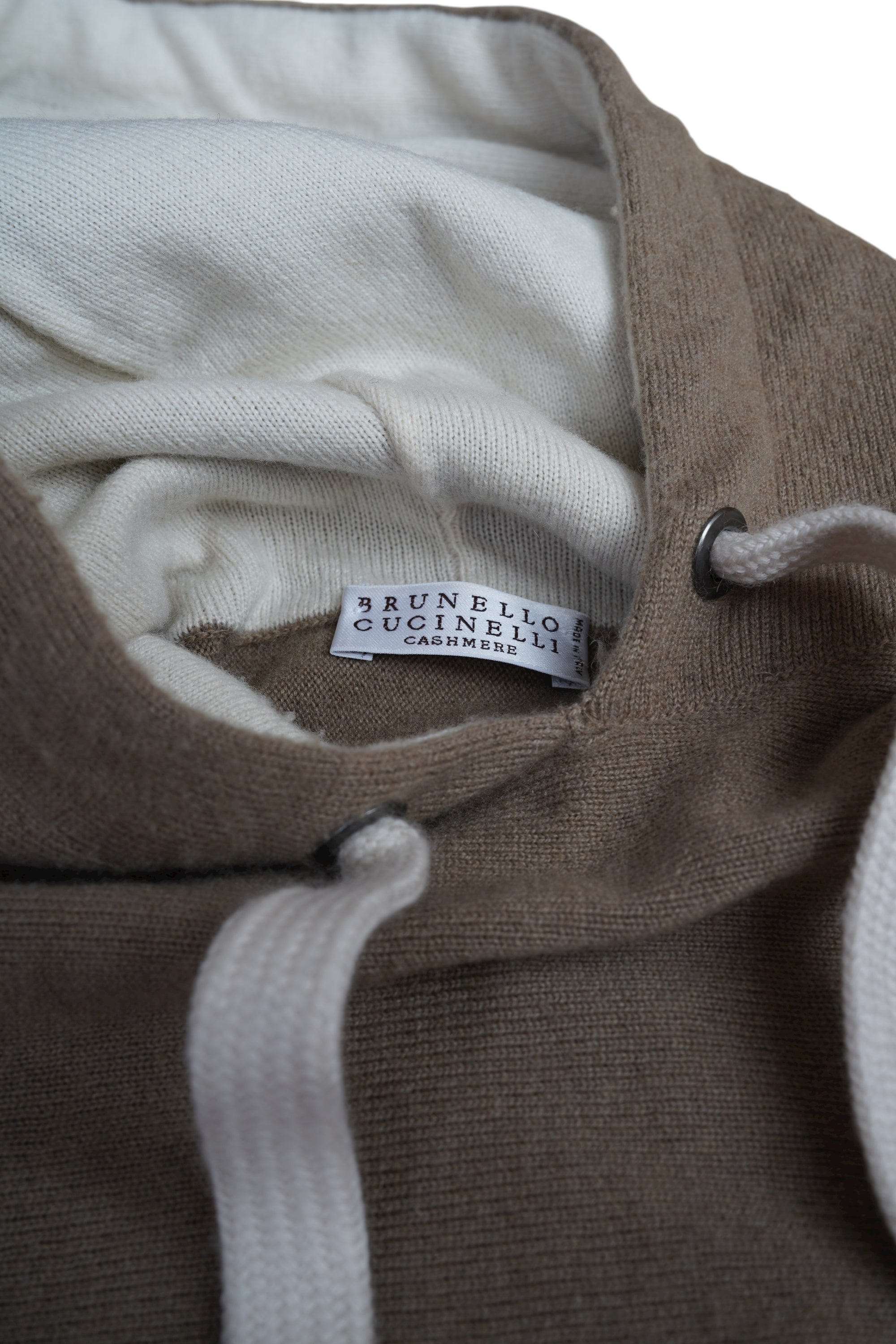 Brunello Cucinelli Pullover Kaschmir Hoodie braun mit Monili Details Oversize