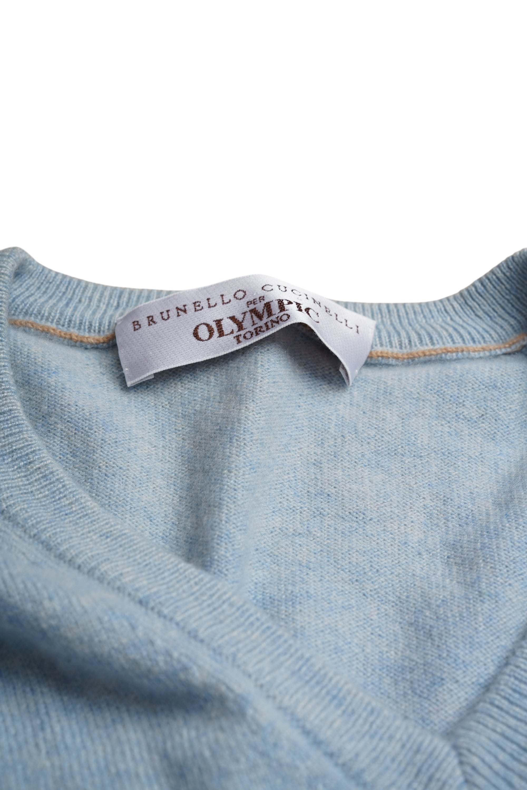 Brunello Cucinelli Pullover aus Kaschmir V-Neck hellblau
