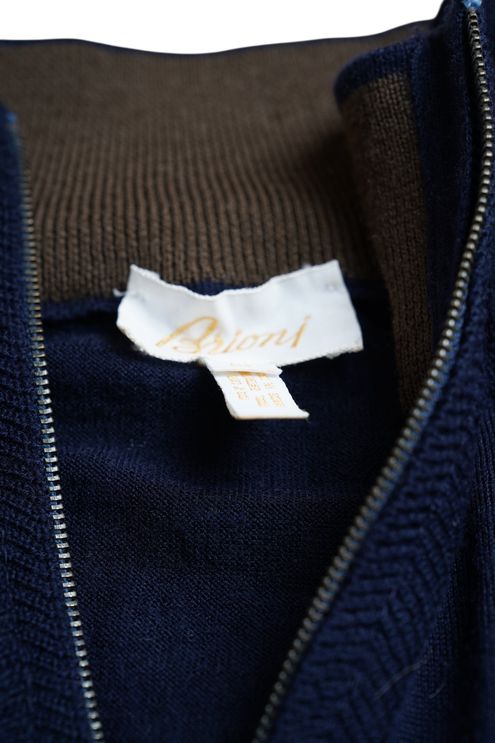 Brioni Pullover Rundhals Pullover aus edler extrafeiner Wolle mit Reißverschluss