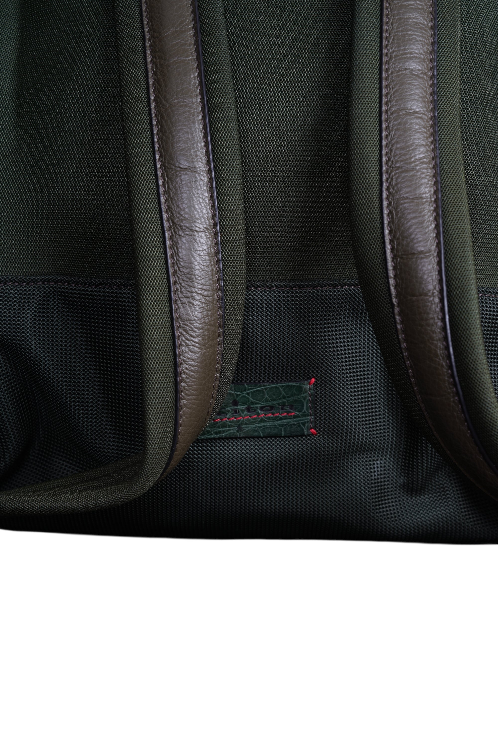 Kiton Rucksack Backpack Krokodilleder Nylon und Kalbsleder grün