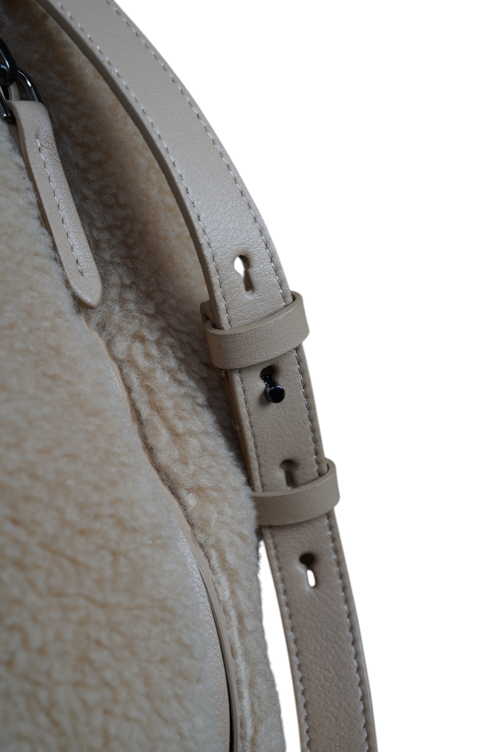 Brunello Cucinelli Umhängetasche Rucksack Shopper Handtasche Leder Shearling braun