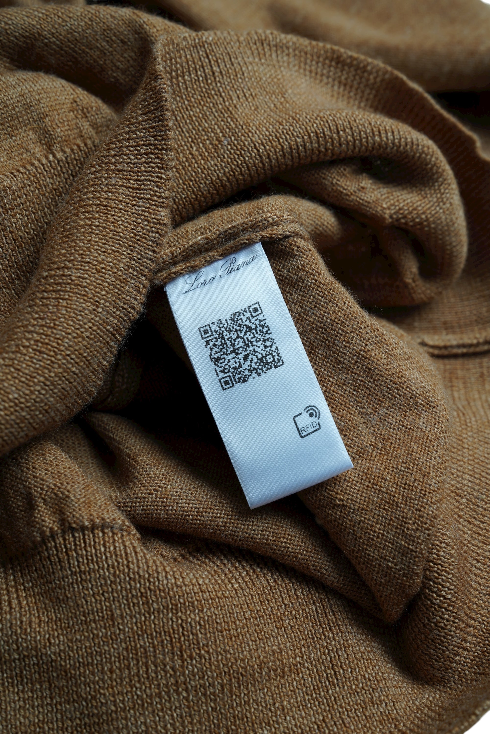 Loro Piana Pullover Turtleneck braun Leinen mit Kaschmir Oversize Polo Hawkes&#39;s Bay