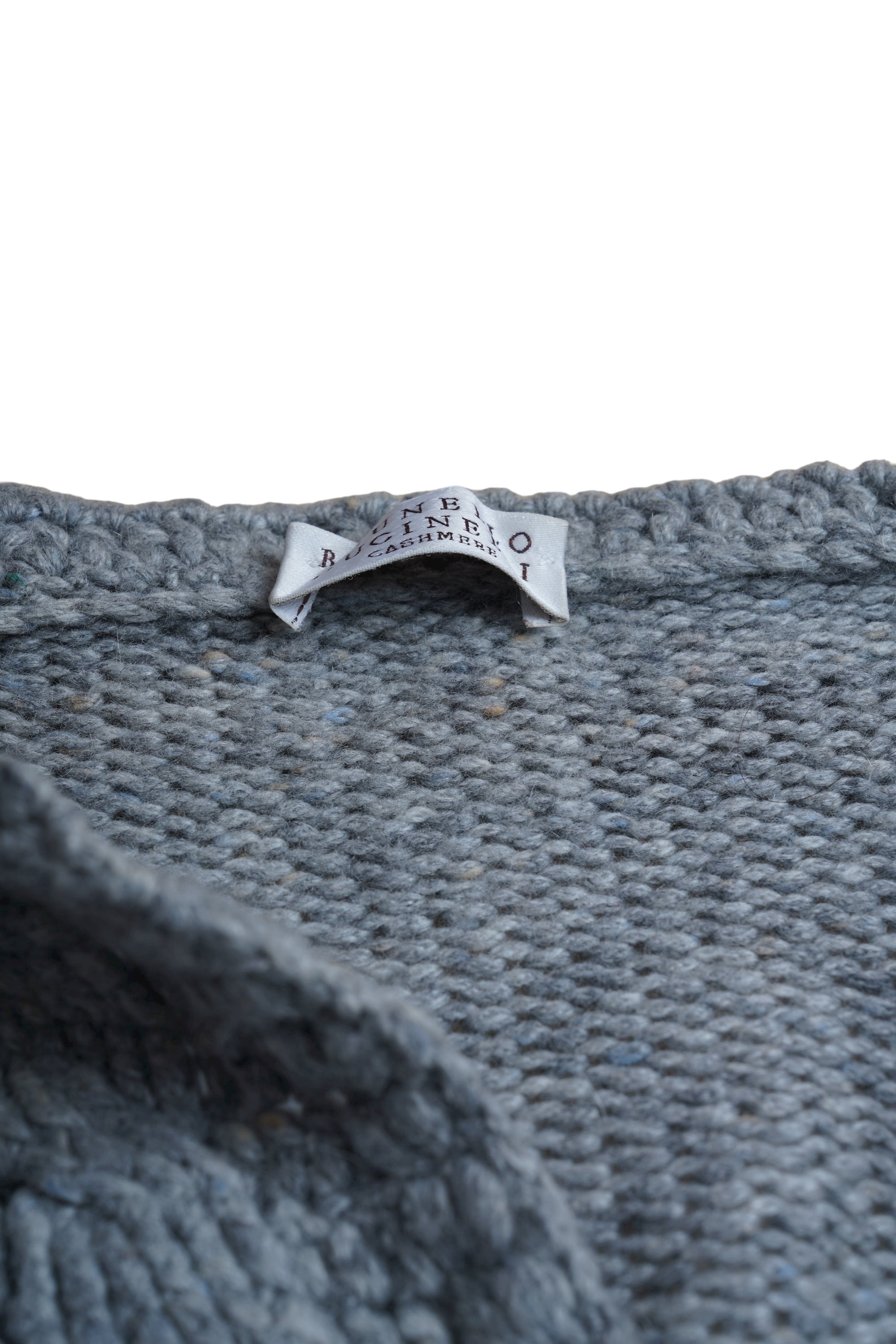 Brunello Cucinelli Strickjacke Kaschmir Grobstrick grau