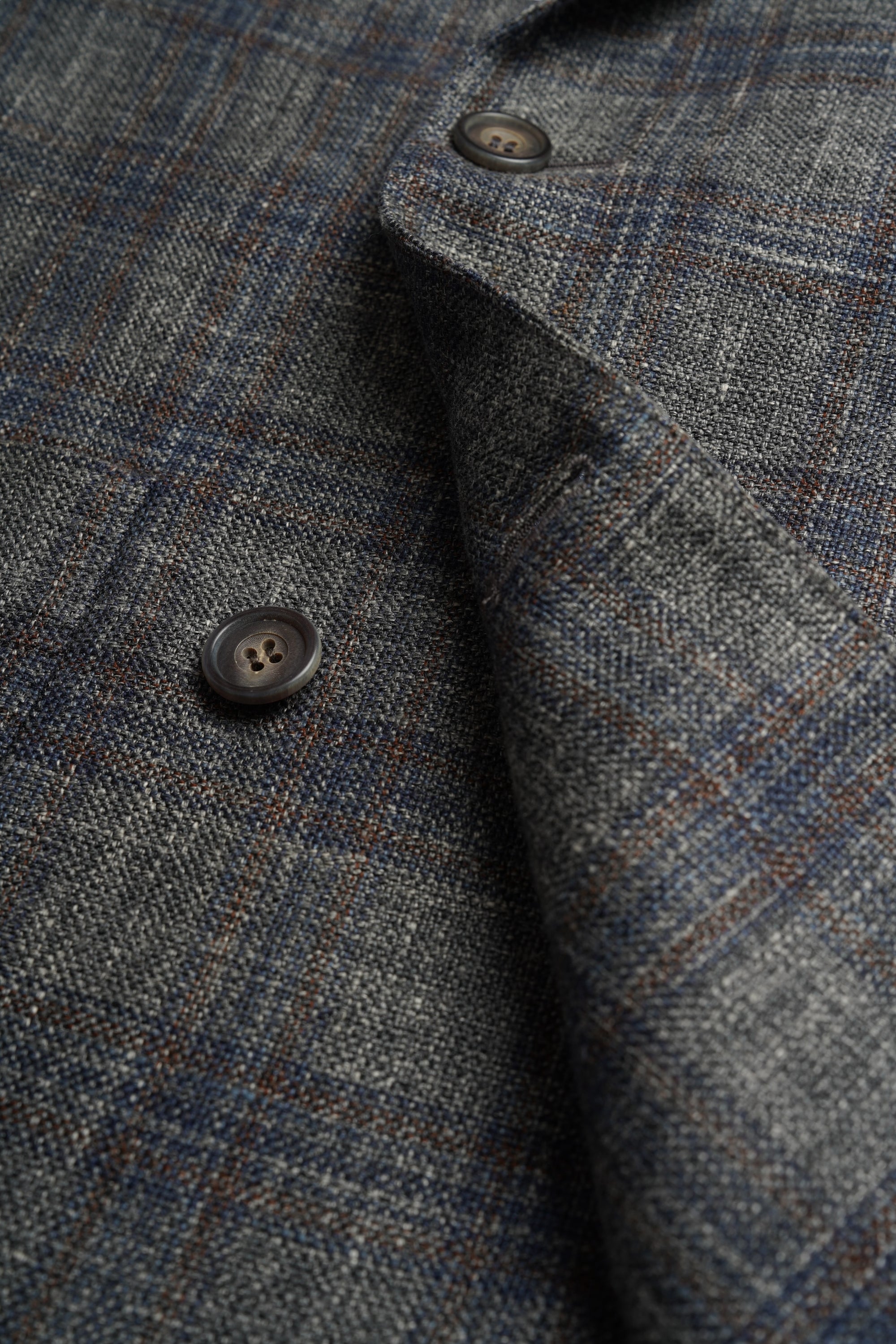 Kiton Jacke Blazer doppelreihig Wolle und Seide grau